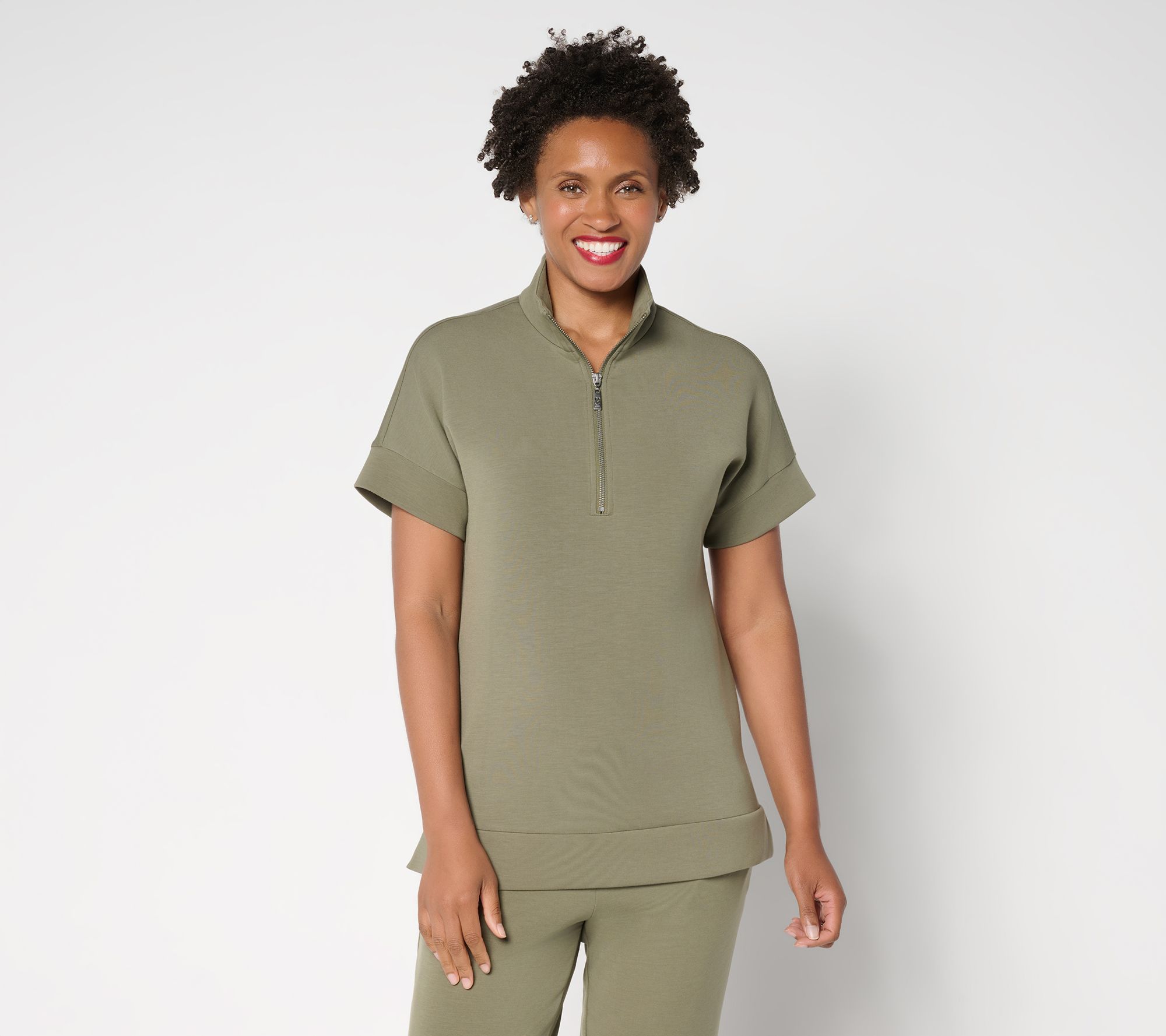 Belle by Kim Gravel ScubaLuxe On the Go Half Zip Top