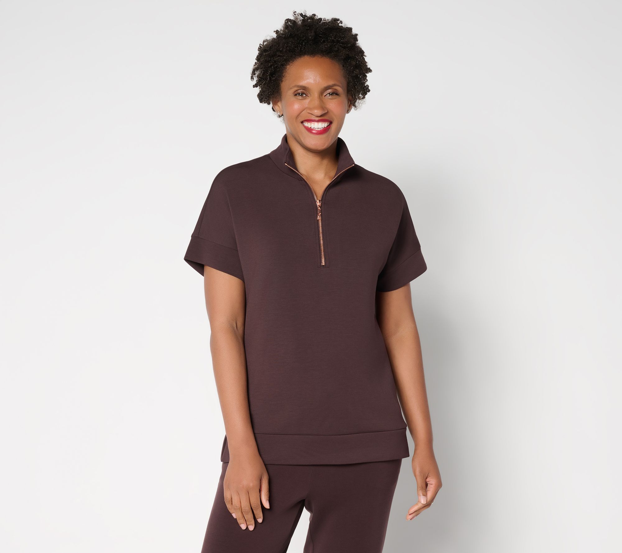 Belle by Kim Gravel ScubaLuxe On the Go Half Zip Top