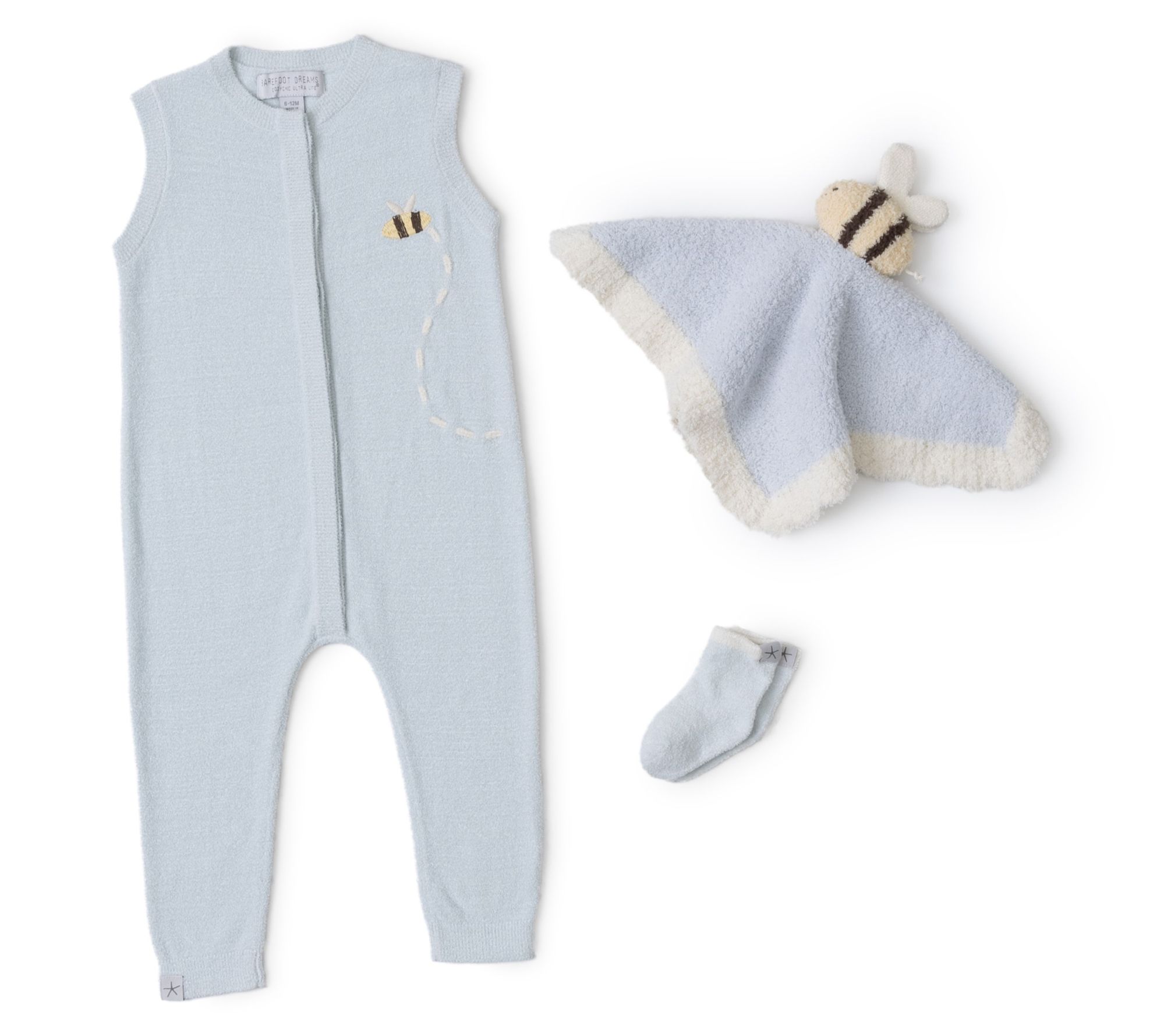 Barefoot Dreams CozyChic Ultra Lite Baby Bee Onesie Set