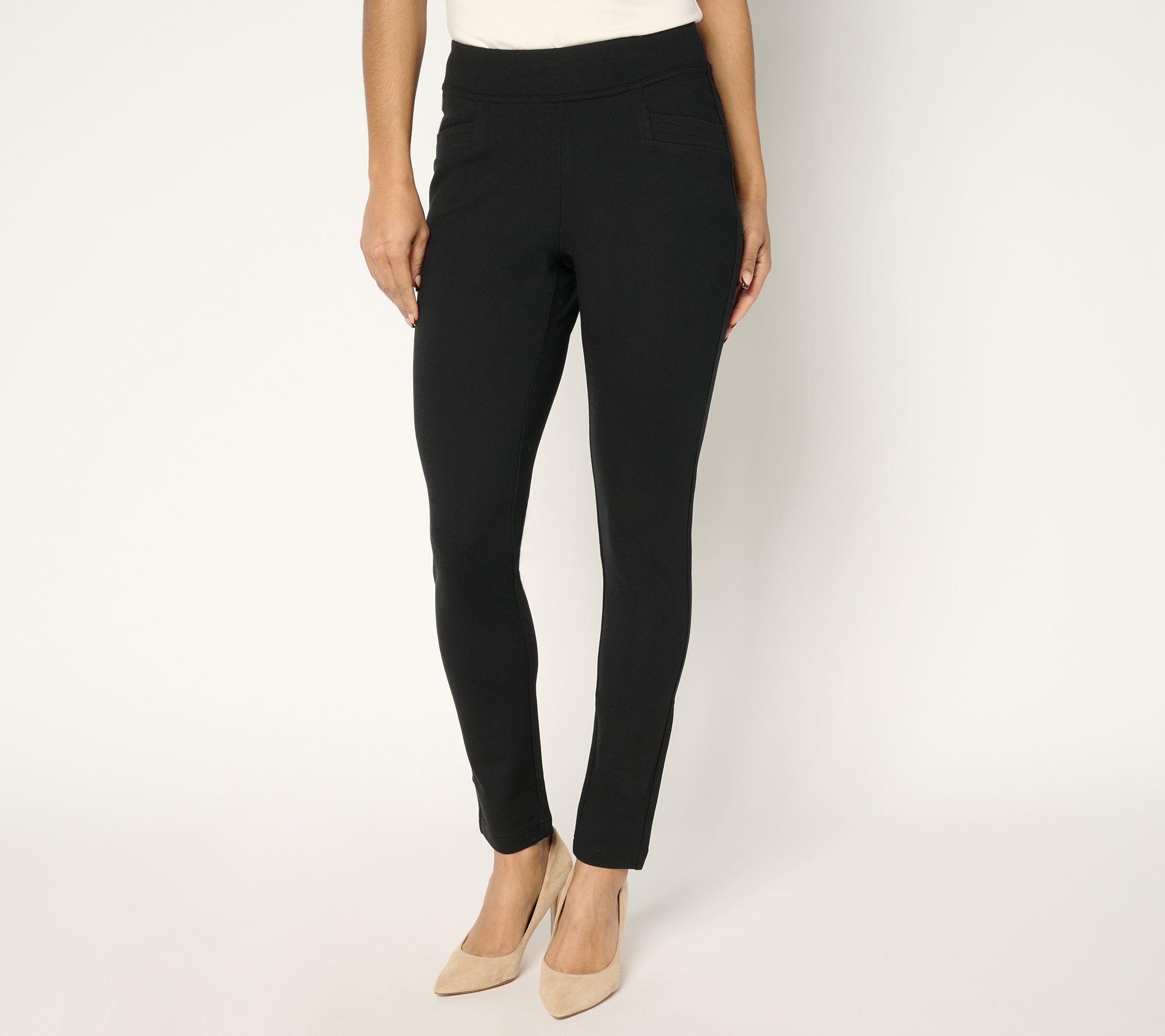 "As Is" Belle by Kim Gravel Regular Ponte Topstitch Ankle Leggings