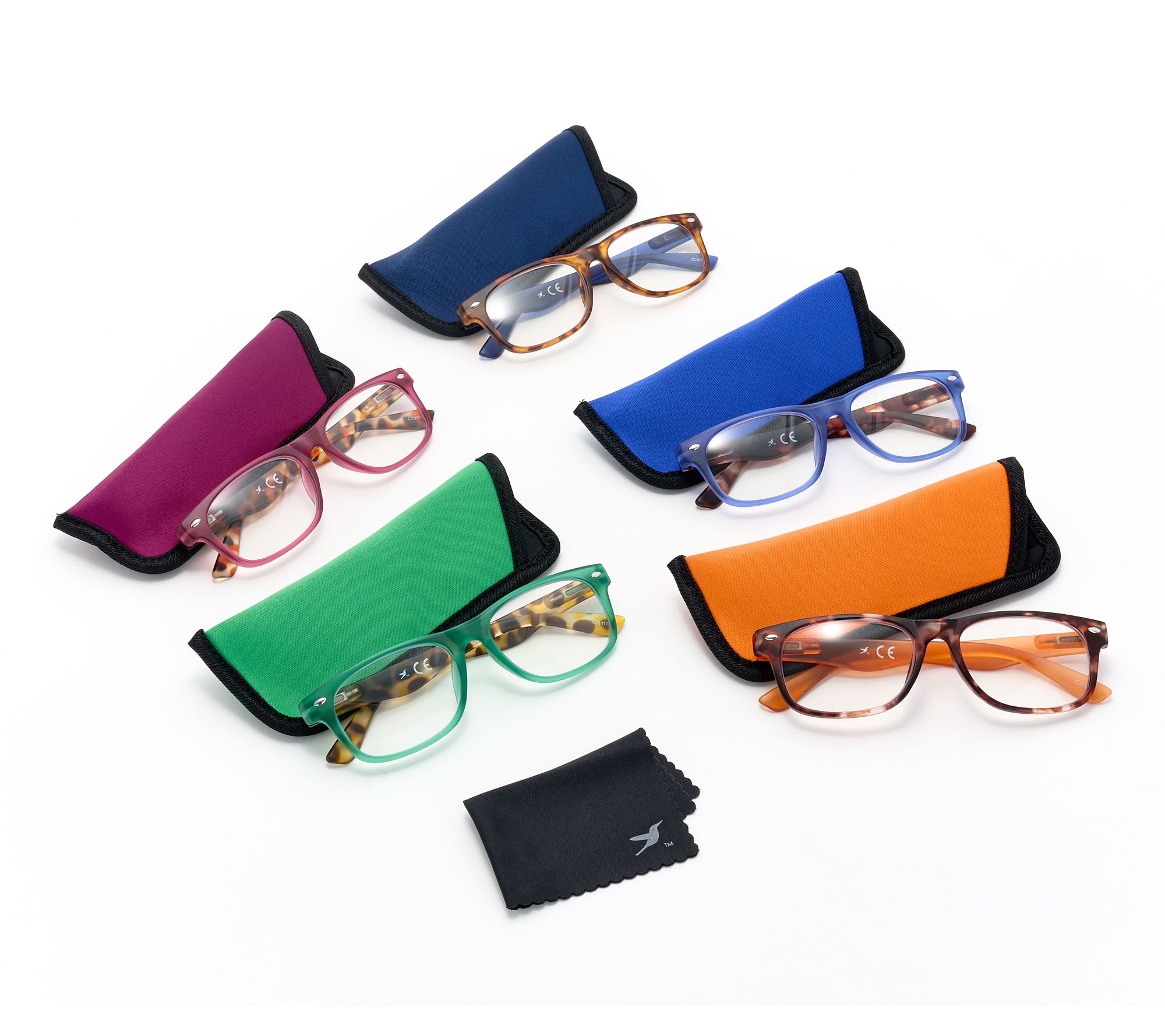 Hummingbird Set of 5 "Lawrence" Blue Light Readers 0.0-2.5