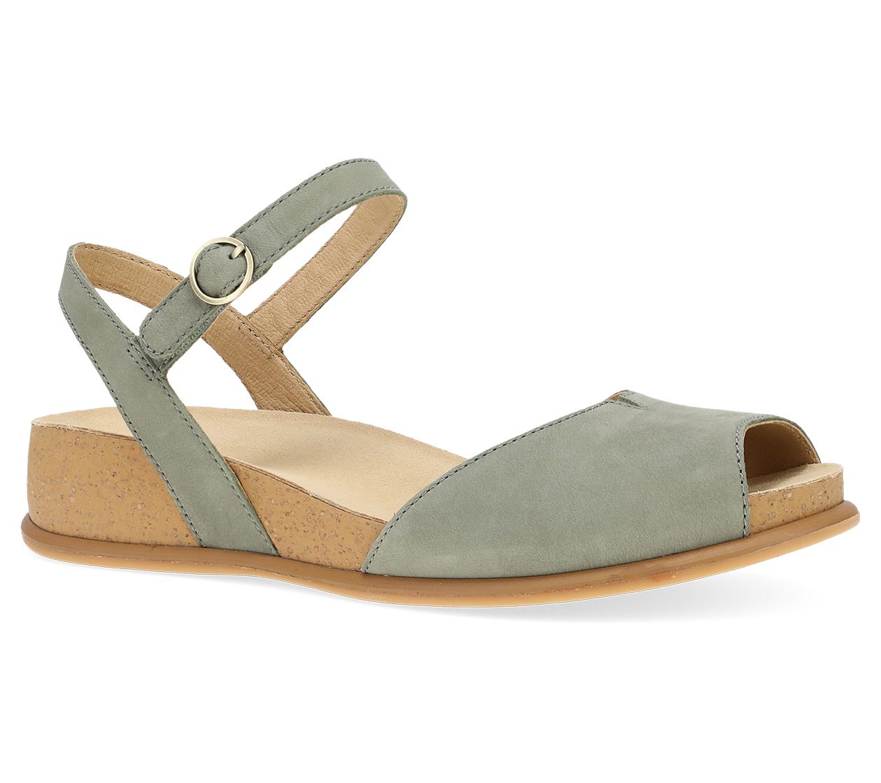 Dansko Cass Sage Milled Nubuck Leather Sandal
