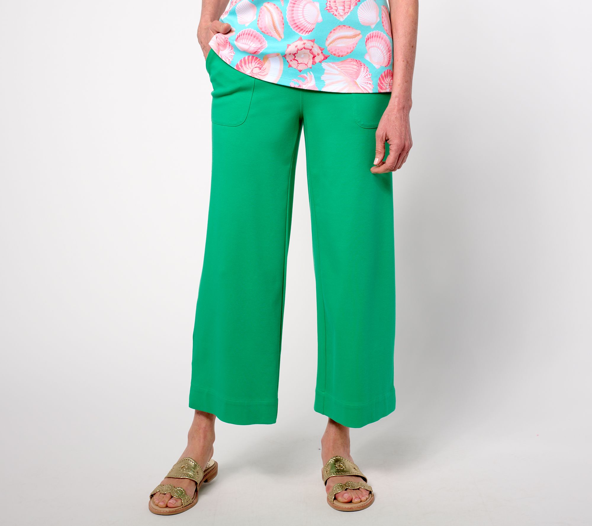 "As Is" Isaac Mizrahi Live! Tall Essentials Pima Cotton Culotte Pants