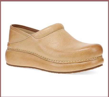 Dansko Platform Pro Honey Distressed Leather Clog