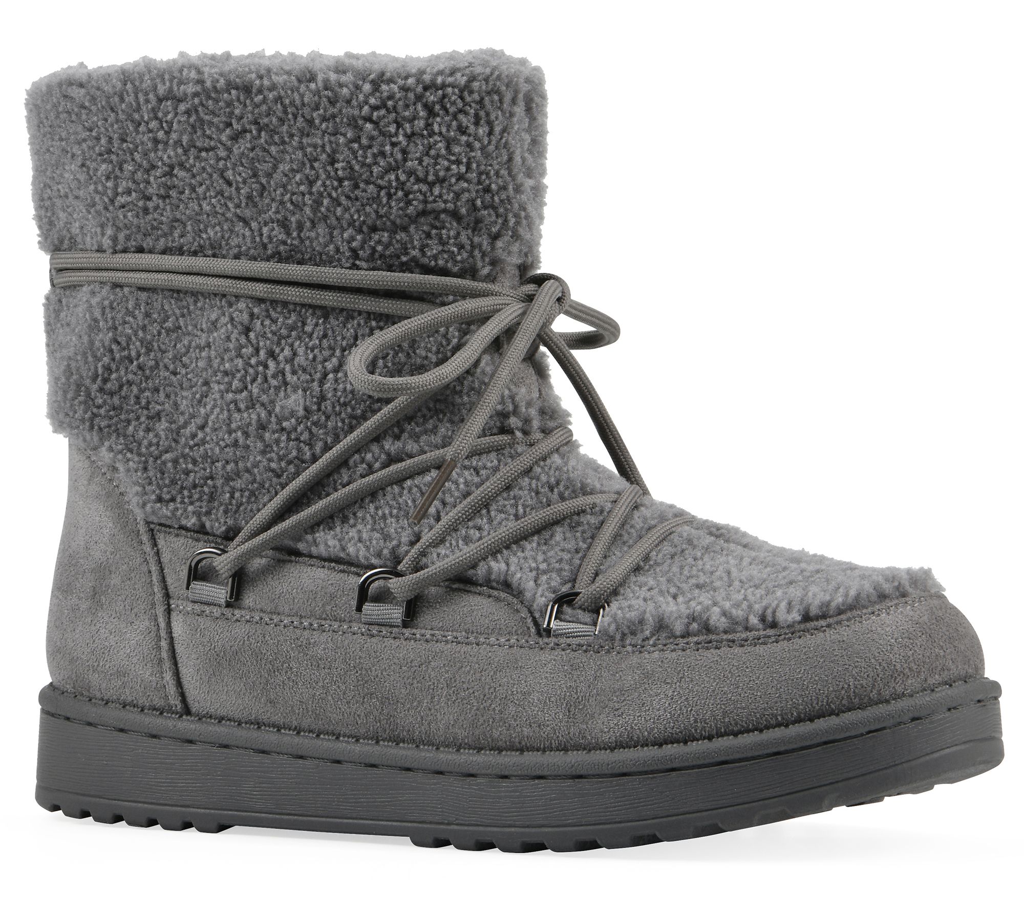 White Mountain Faux Fur Lace-Up Winter Boots - Isador