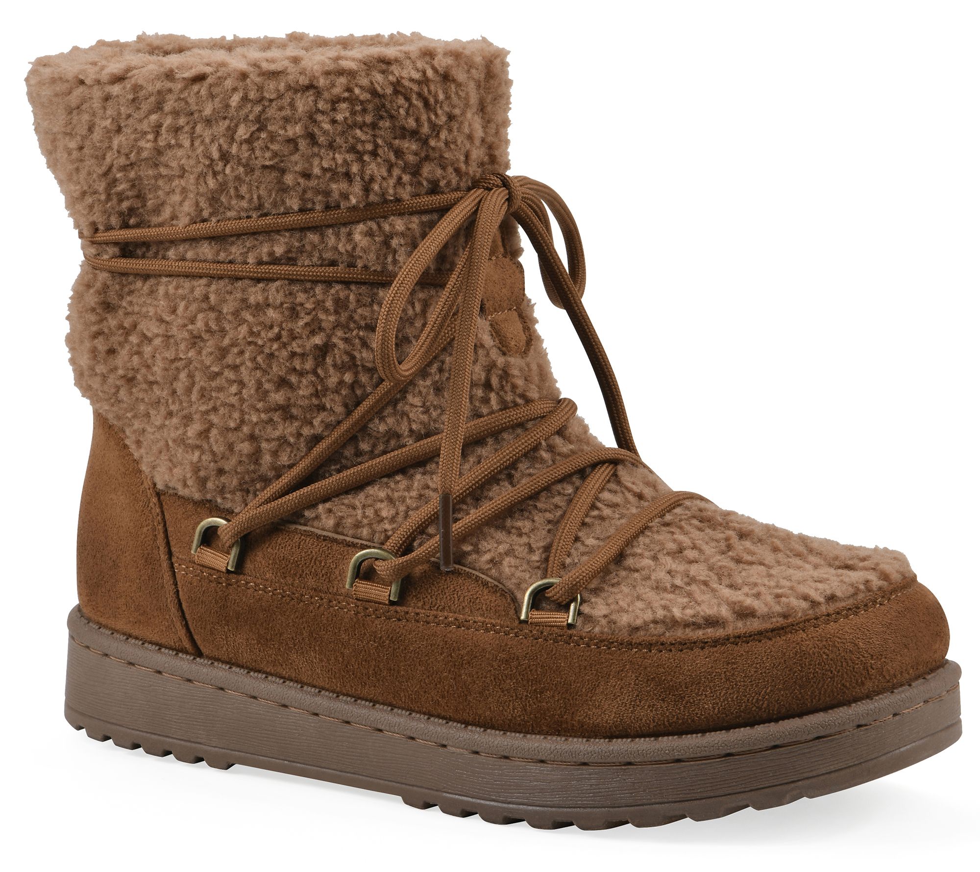 White Mountain Faux Fur Lace-Up Winter Boots - Isador