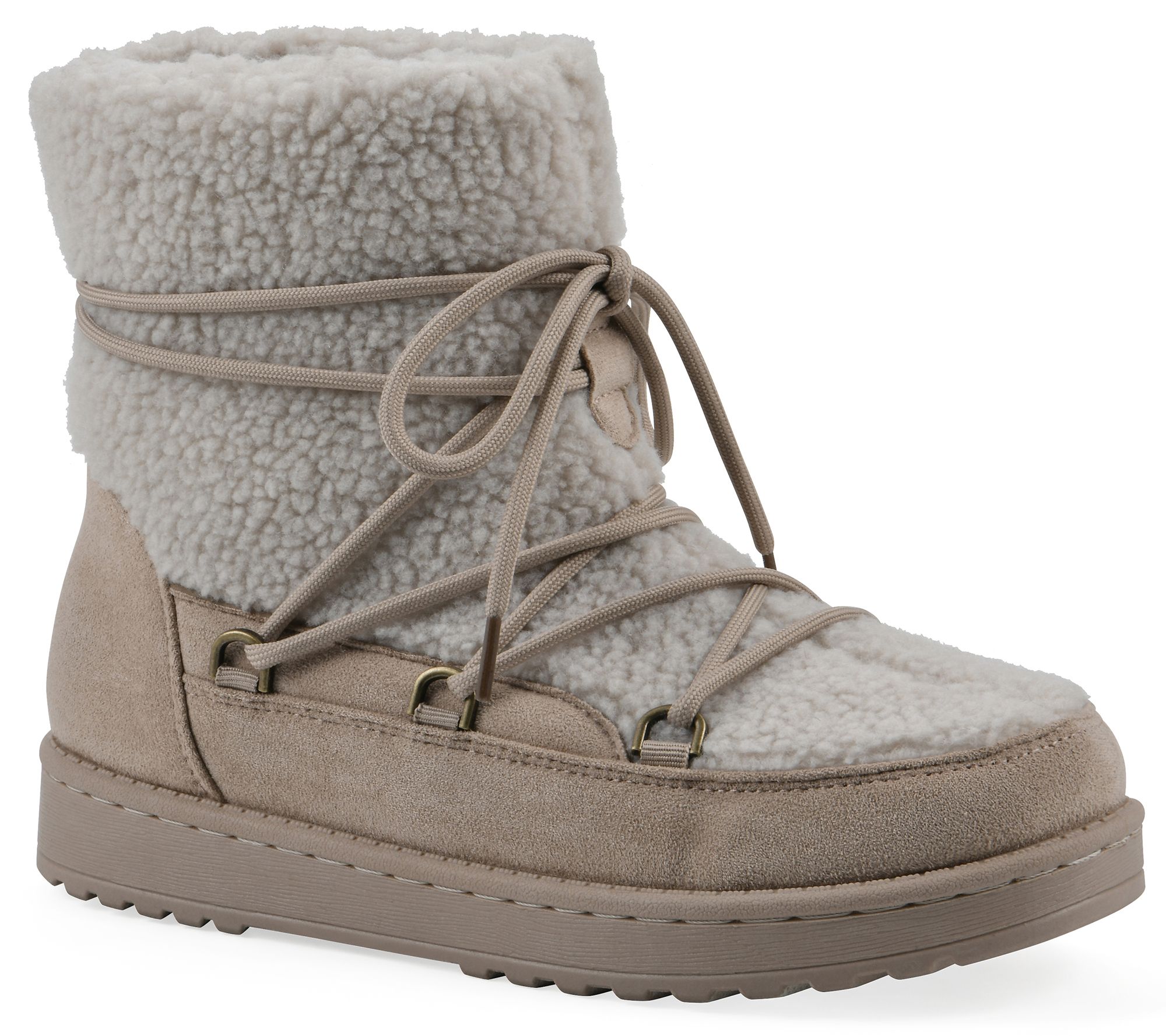 White Mountain Faux Fur Lace-Up Winter Boots - Isador