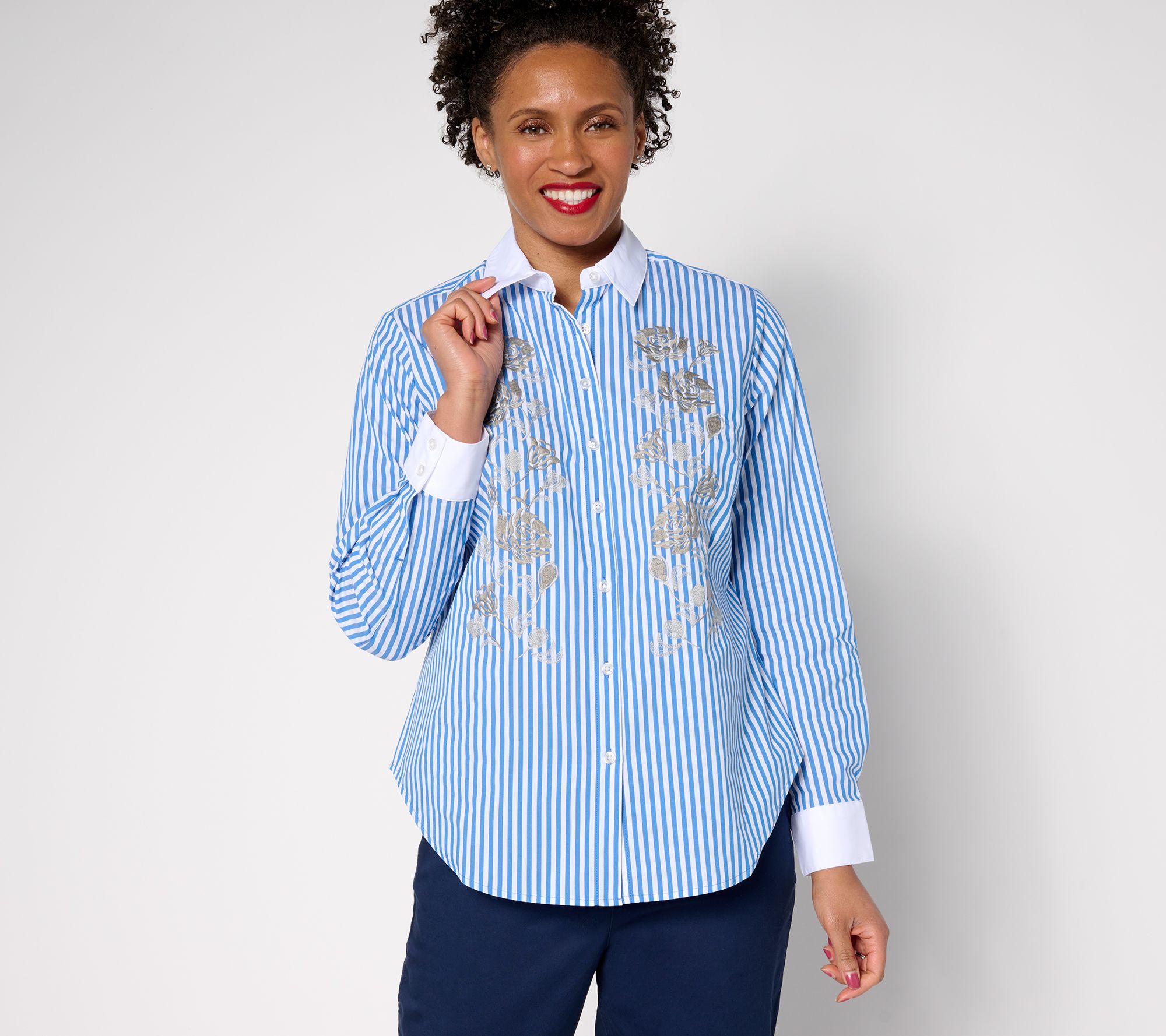 "As Is" Studio Park x Rosina Grosso Embroidered Button Shirt