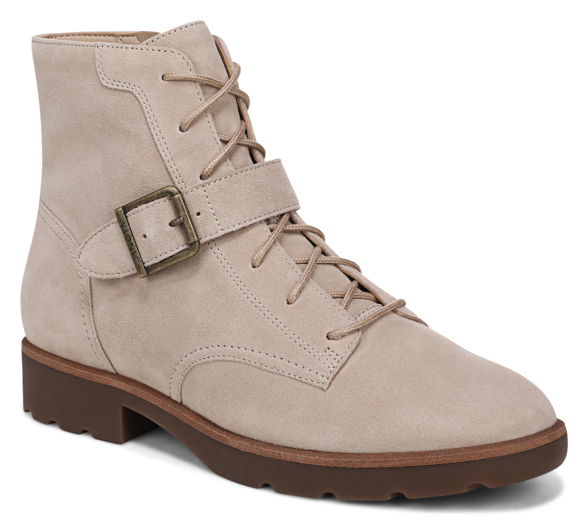 Vionic Leather or Suede Lace Up Hiker Boots - Catina