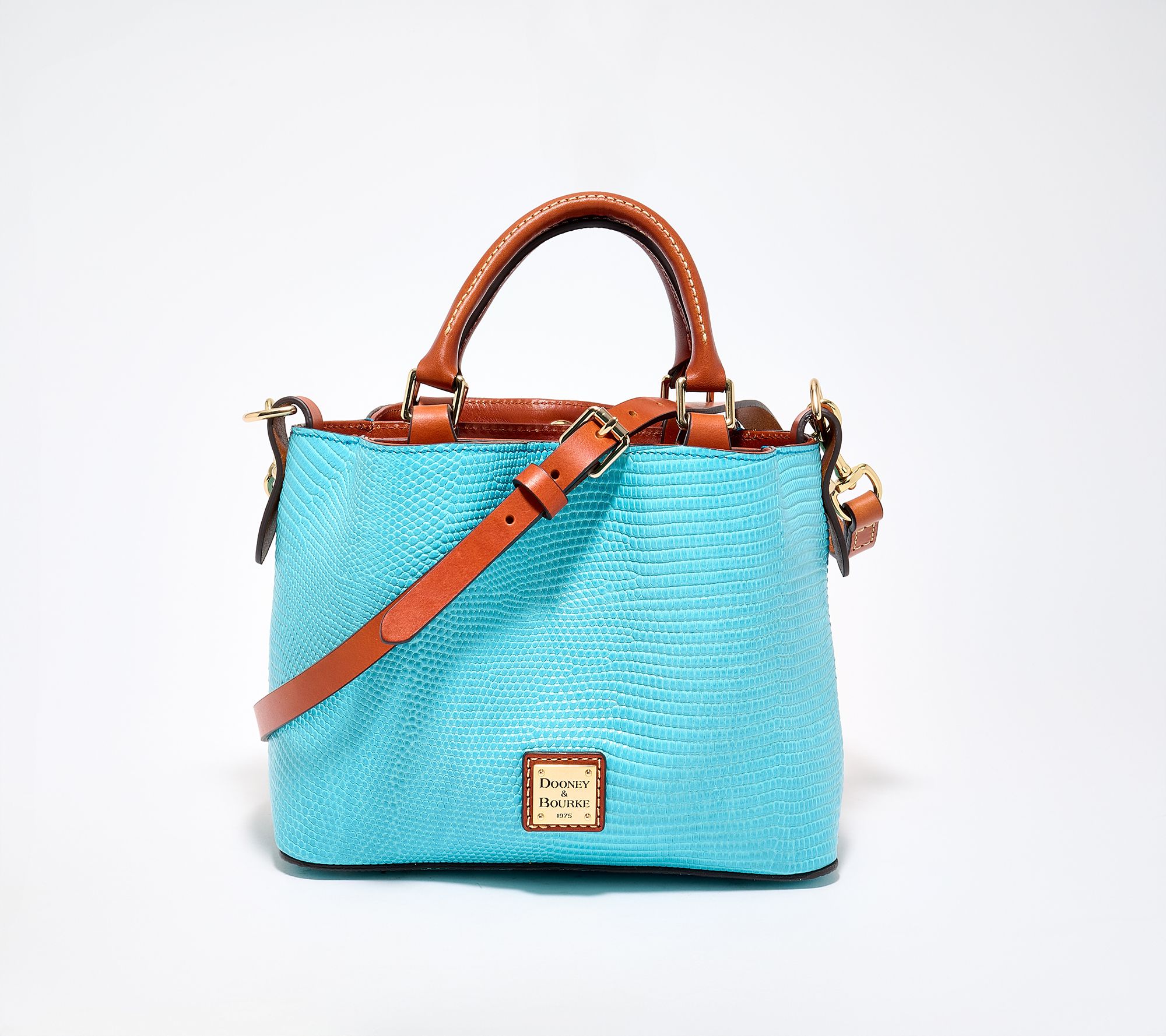 Dooney & Bourke Embossed Lizard Leather Mini Barlow Satchel - QVC.com