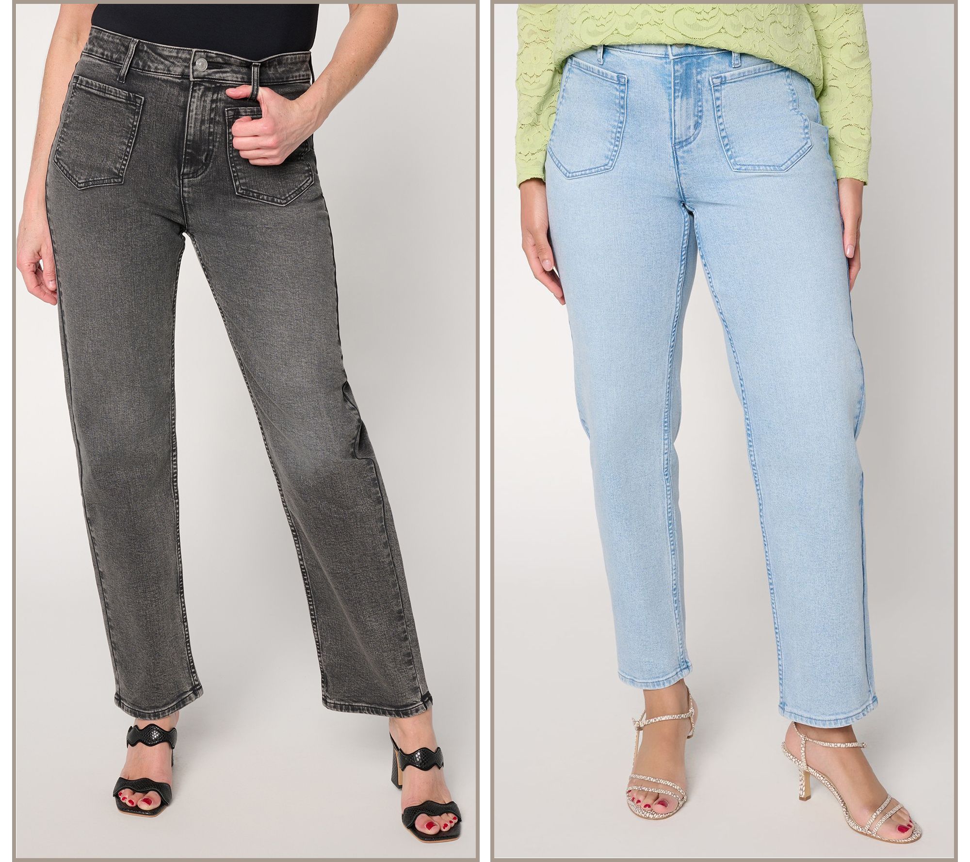 LOGO by Lori Goldstein Reverse Pocket Ankle Jean Jeans