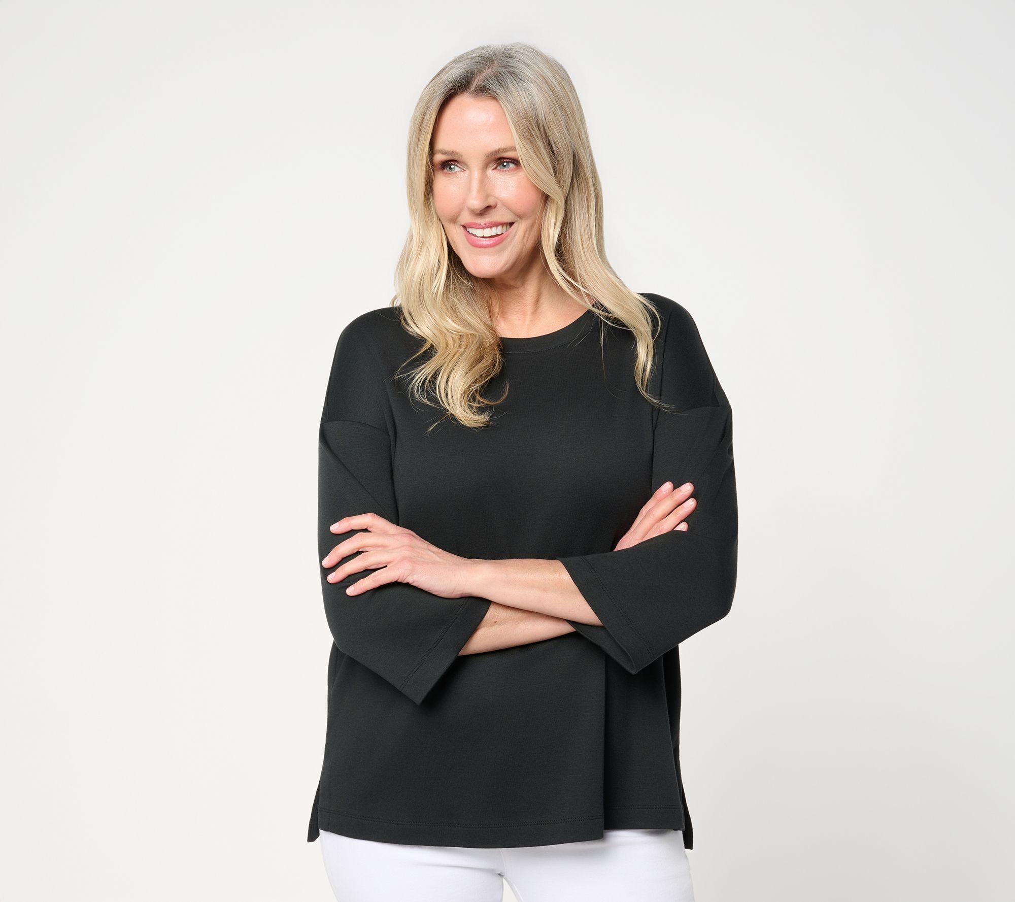 Martha Stewart Signature Essentials 3/4-Sleeve Hi-Low Top