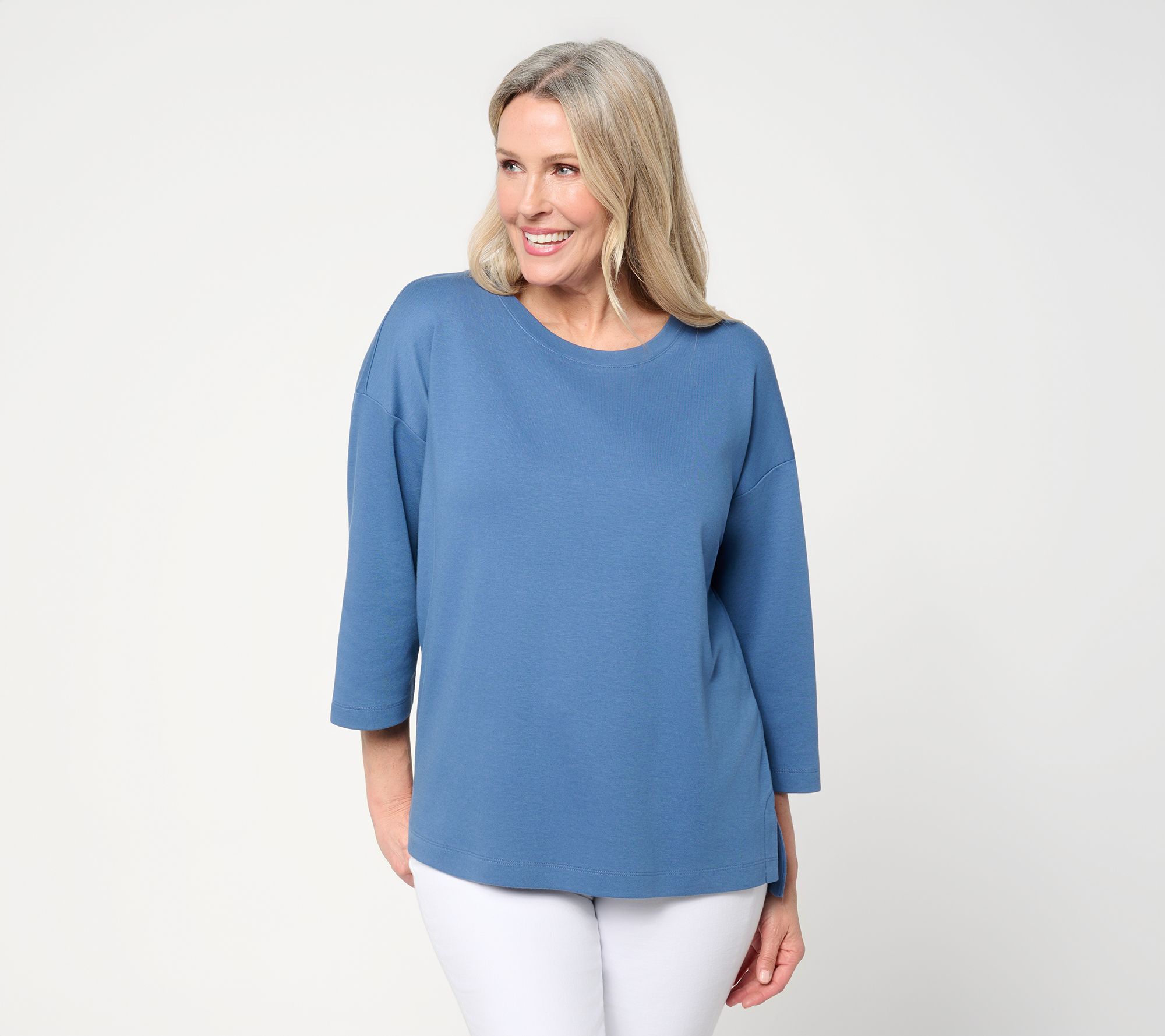 Martha Stewart Signature Essentials 3/4-Sleeve Hi-Low Top