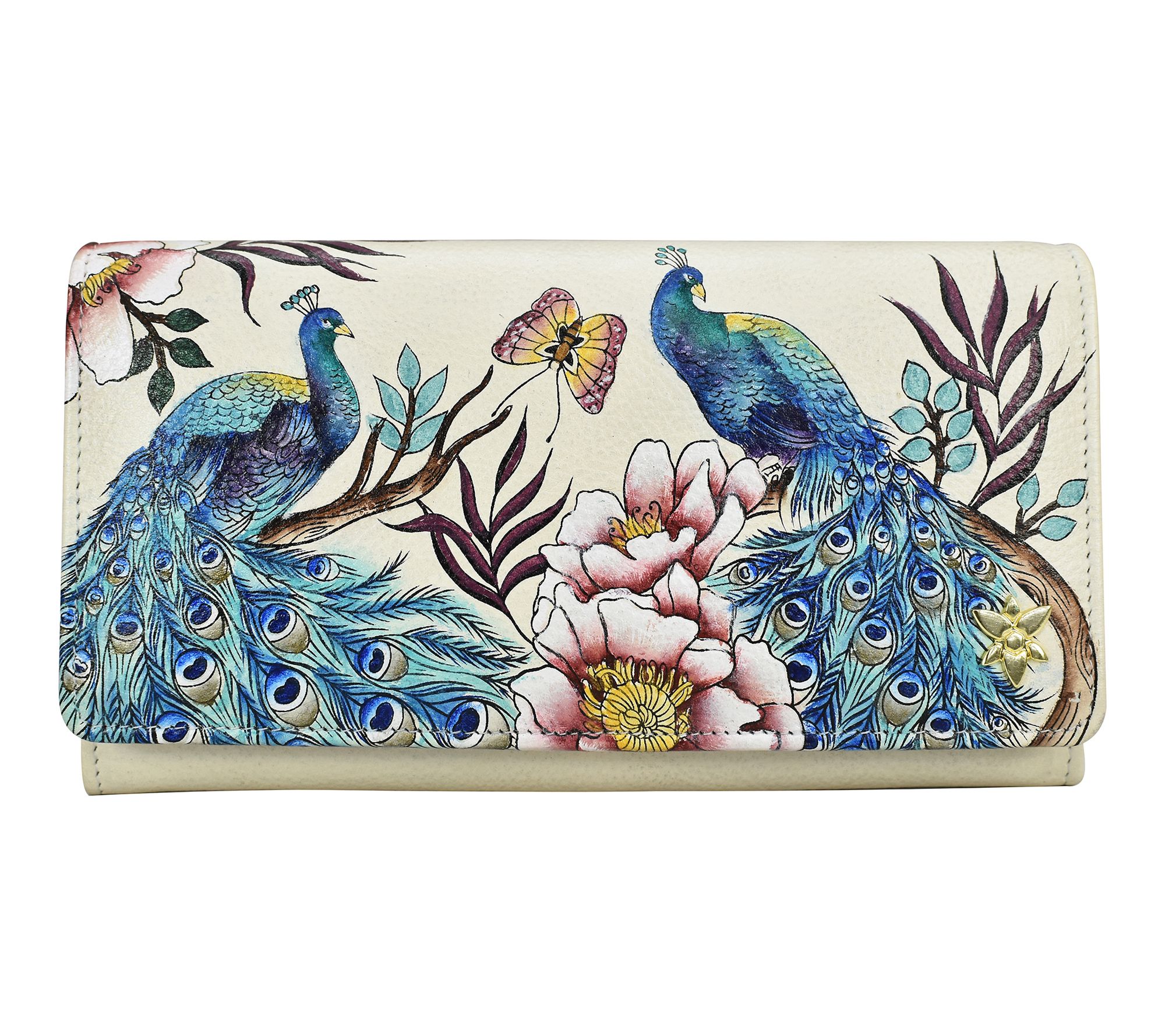 Anushcka Painted Leather Accordion Flap Wallet