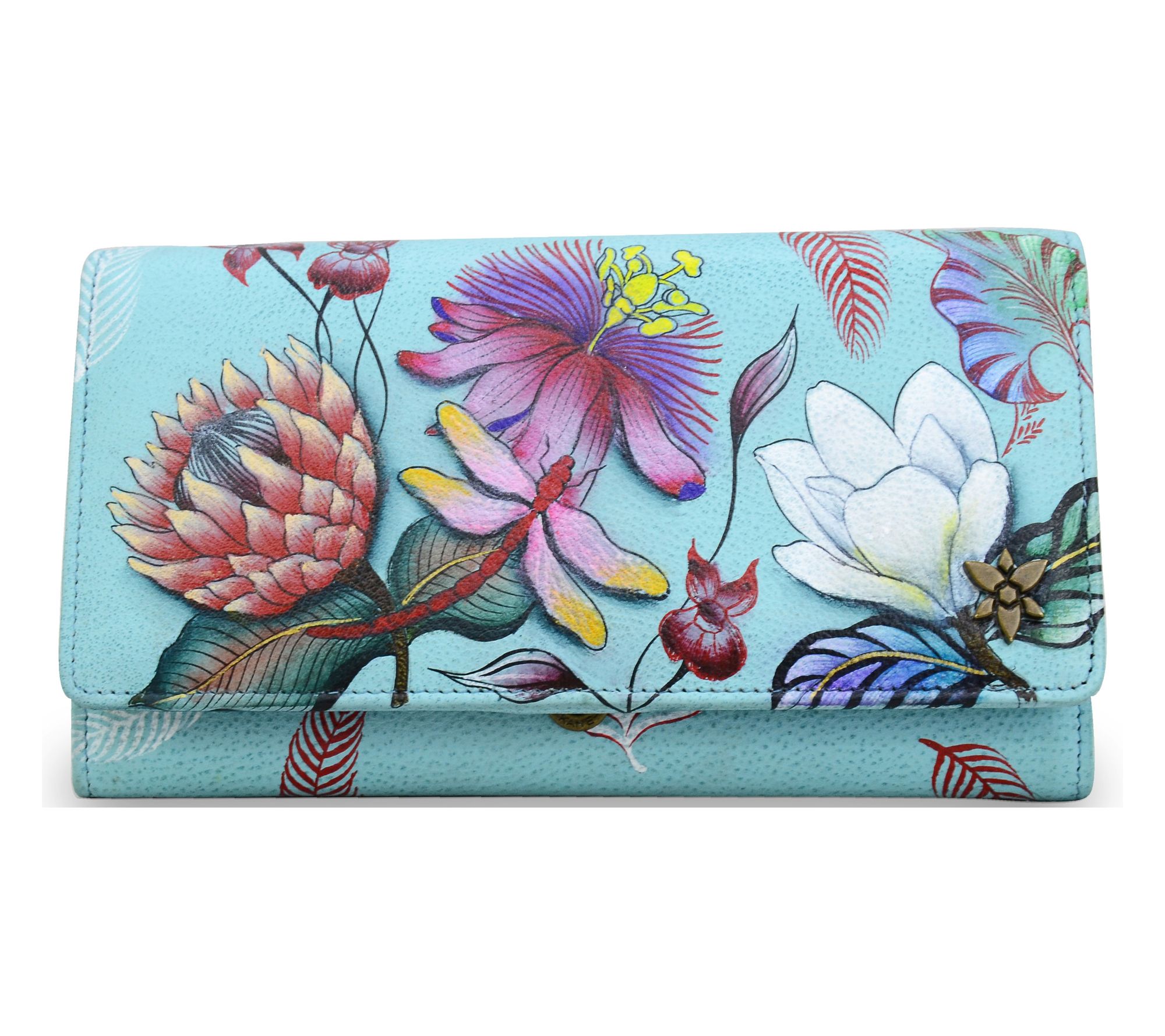 Anuschka Painted Leather Accordion Flap Wallet