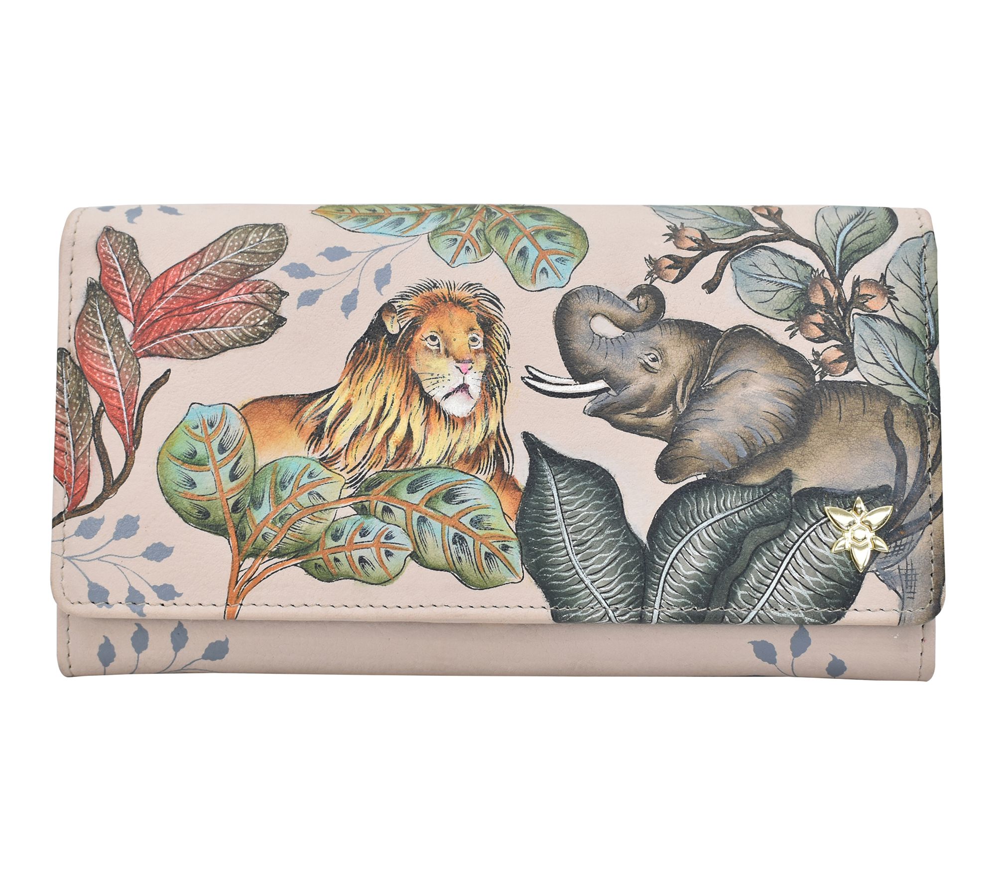 Anuschka Painted Leather Accordion Flap Wallet