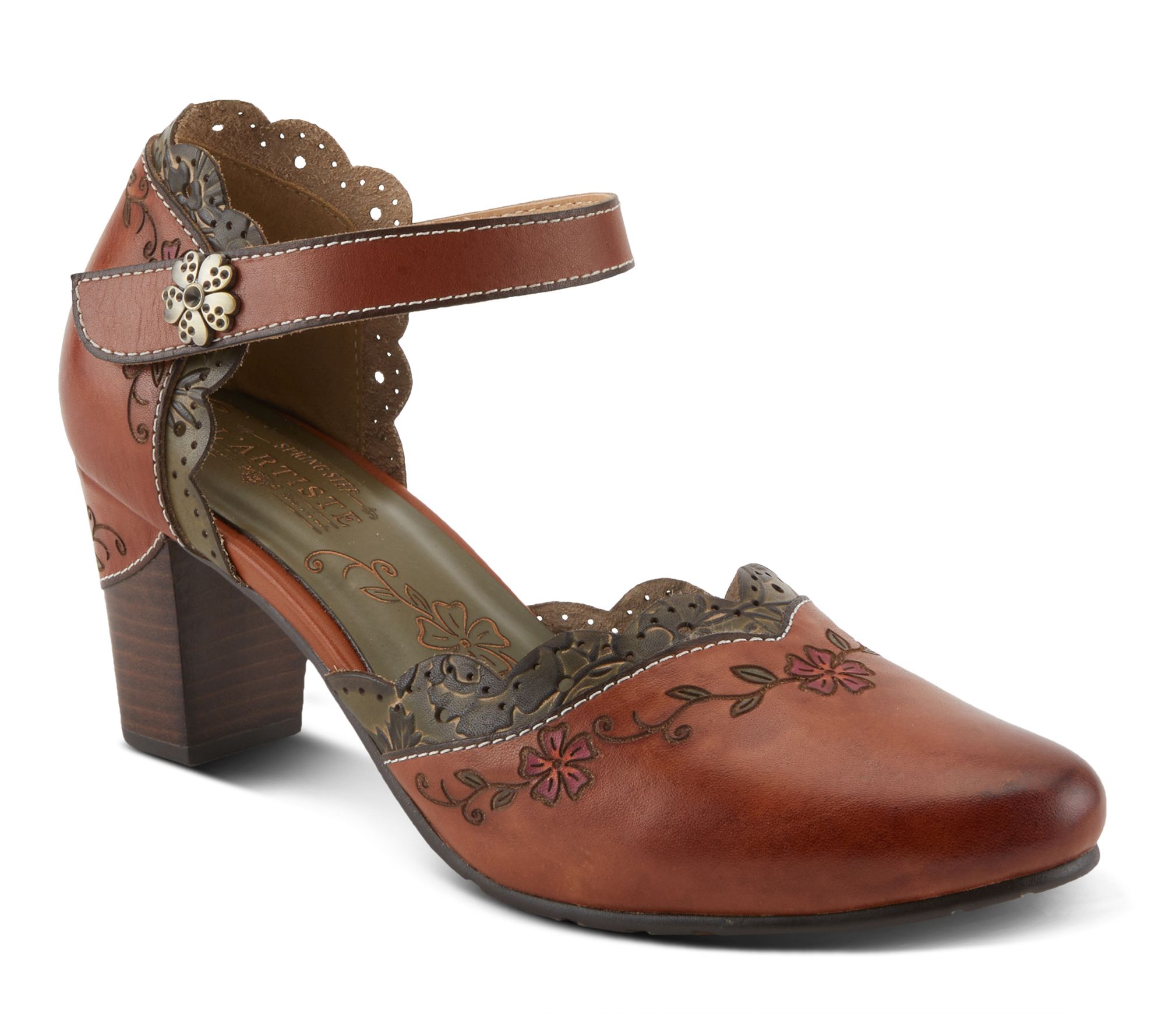 L'Artiste by Spring Step Leather Mary Jane Pumps - Sayyes
