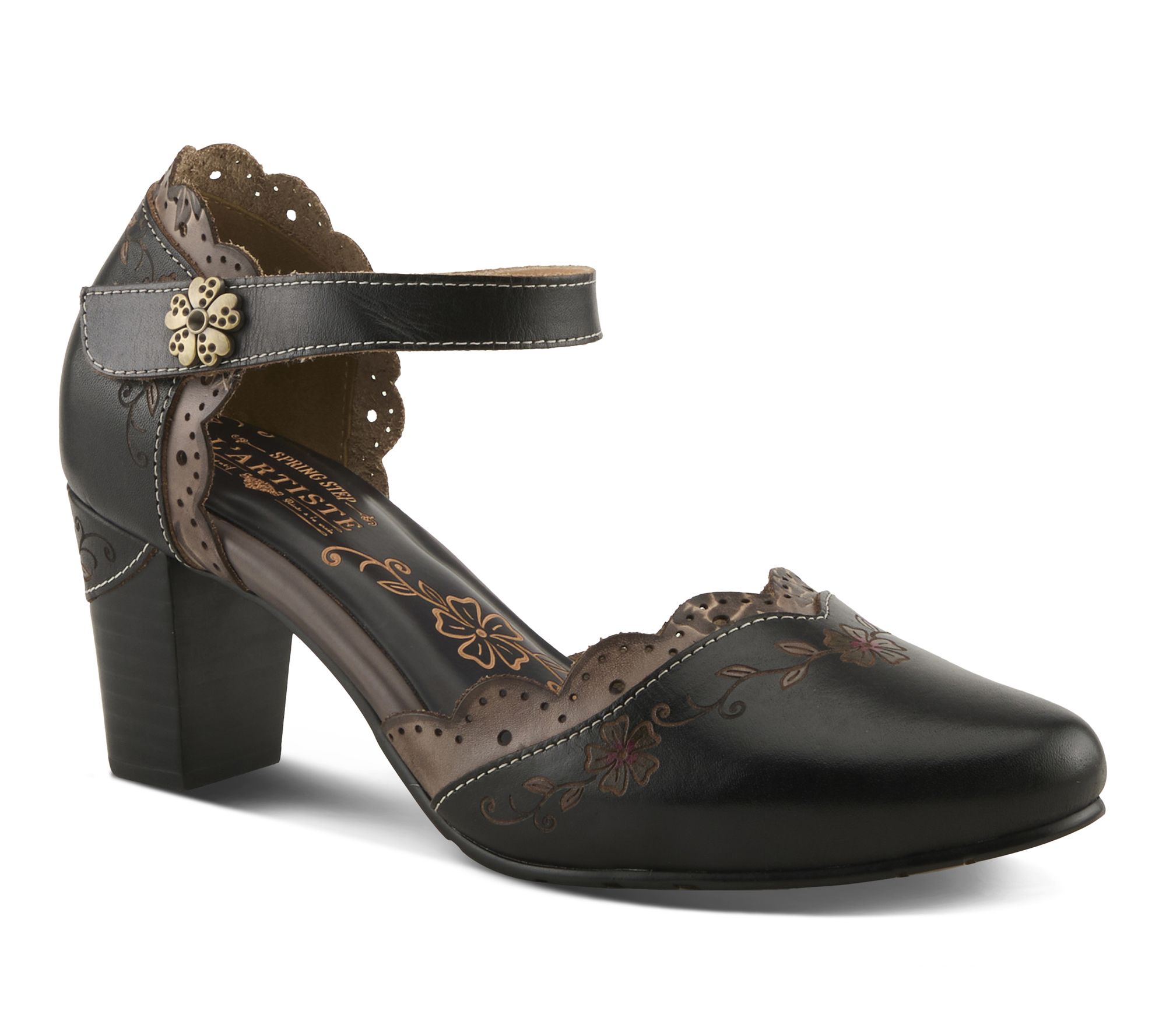 L'Artiste by Spring Step Leather Mary Jane Pumps - Sayyes