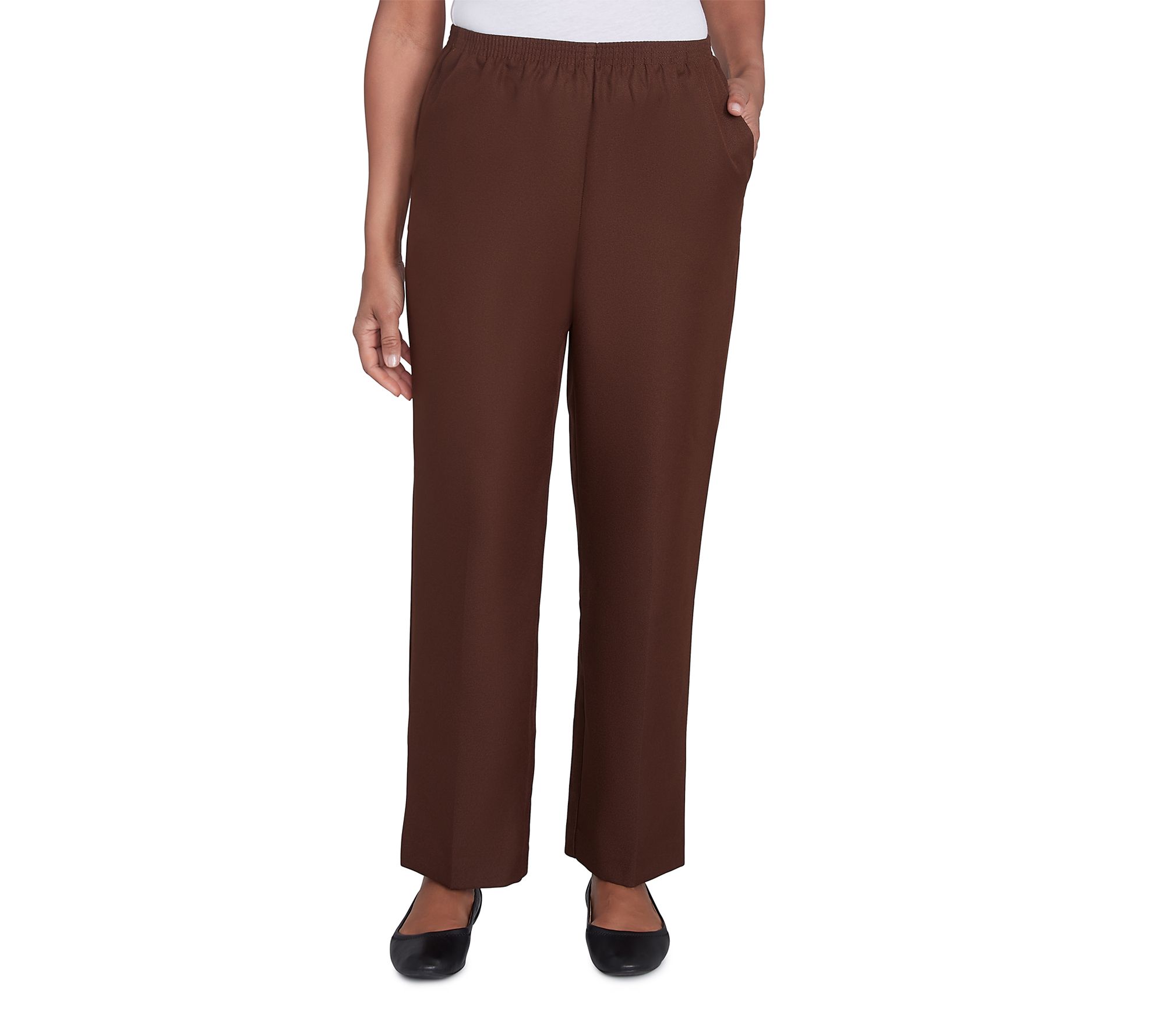 Alfred Dunner Petite Pull-On Straight-Leg Average Pants