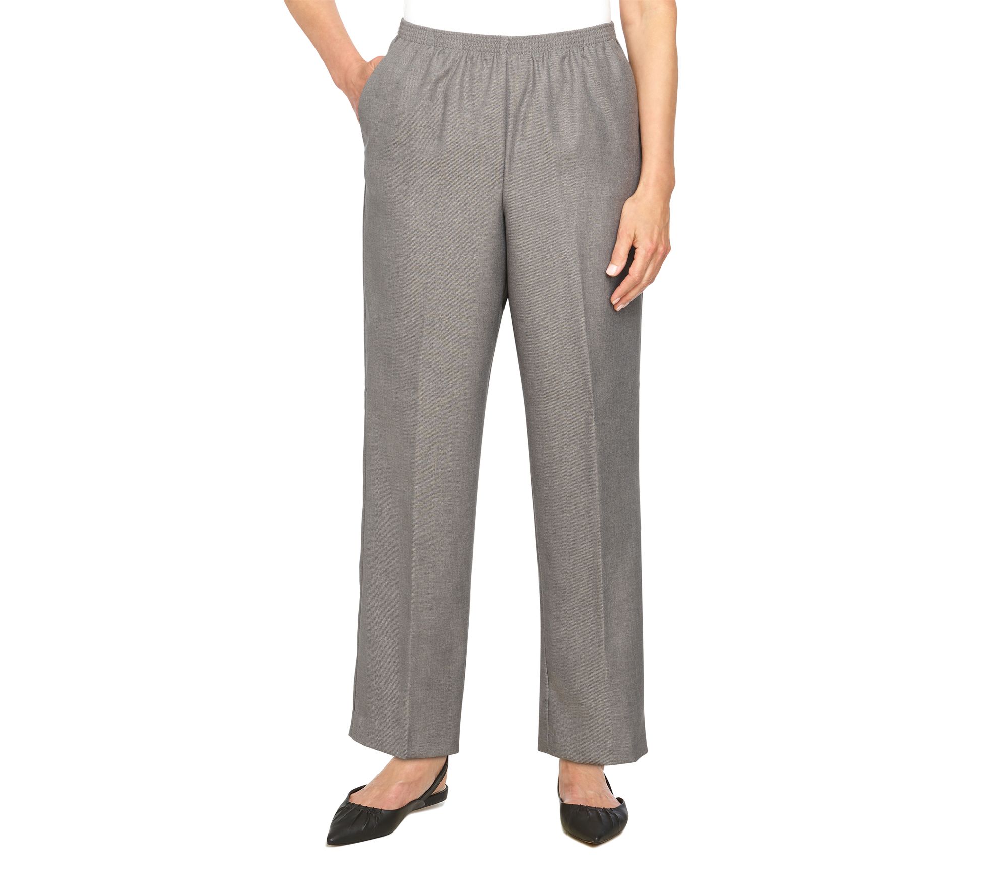 Alfred Dunner Petite Pull-On Straight-Leg Average Pants