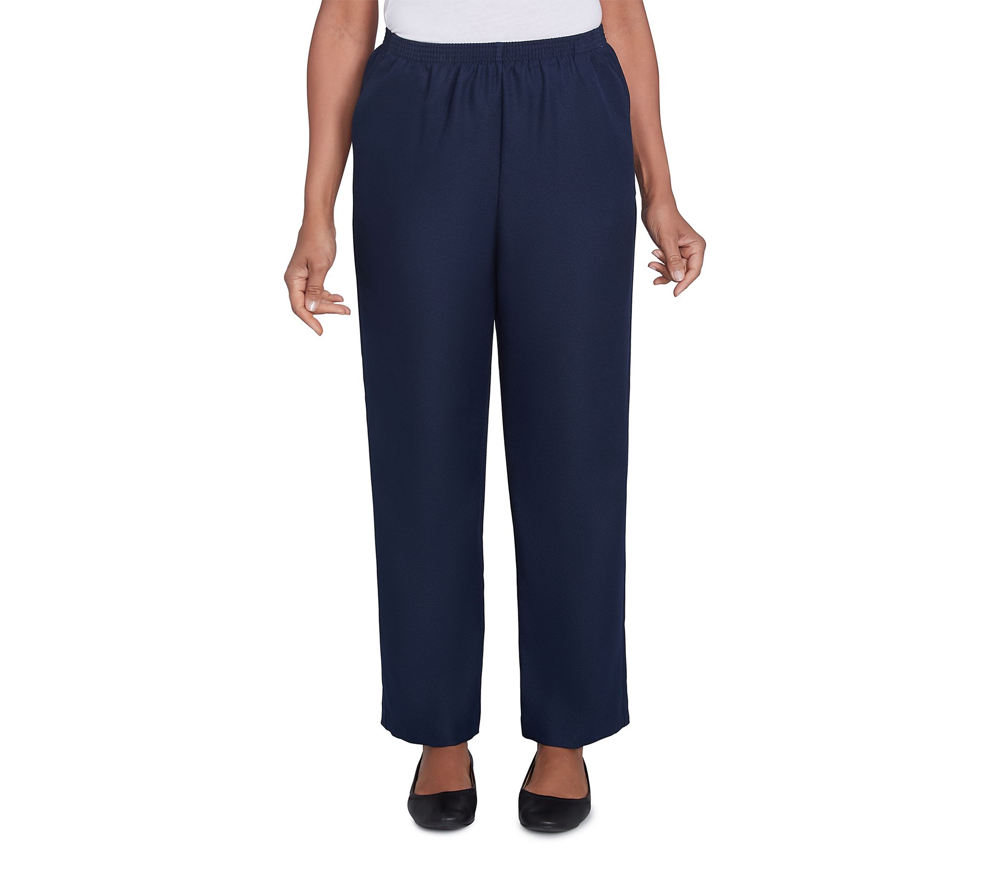Alfred Dunner Petite Pull-On Straight-Leg Average Pants