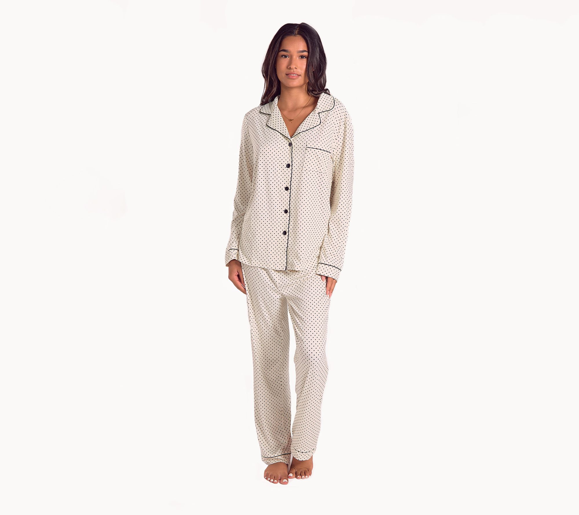 iCollection Soft Stretch Knit Long Sleeve PJ Set