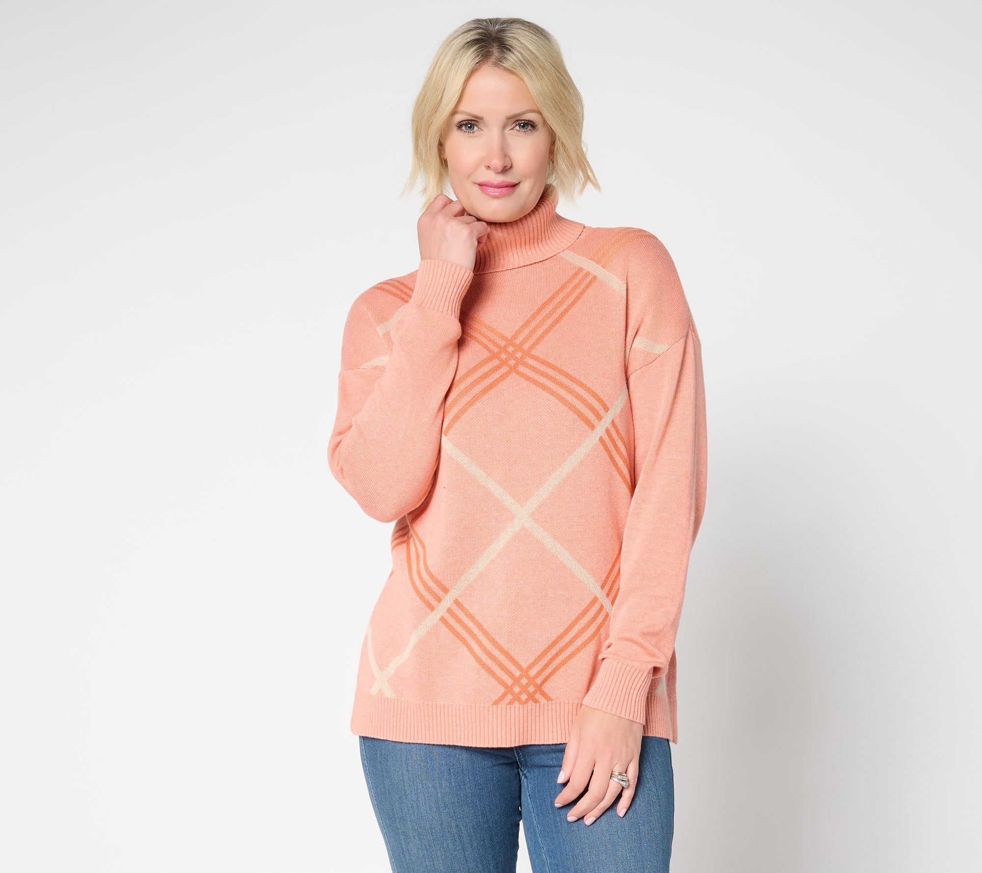 "As Is" Belle by Kim Gravel Mad for Plaid Turtleneck Sweater