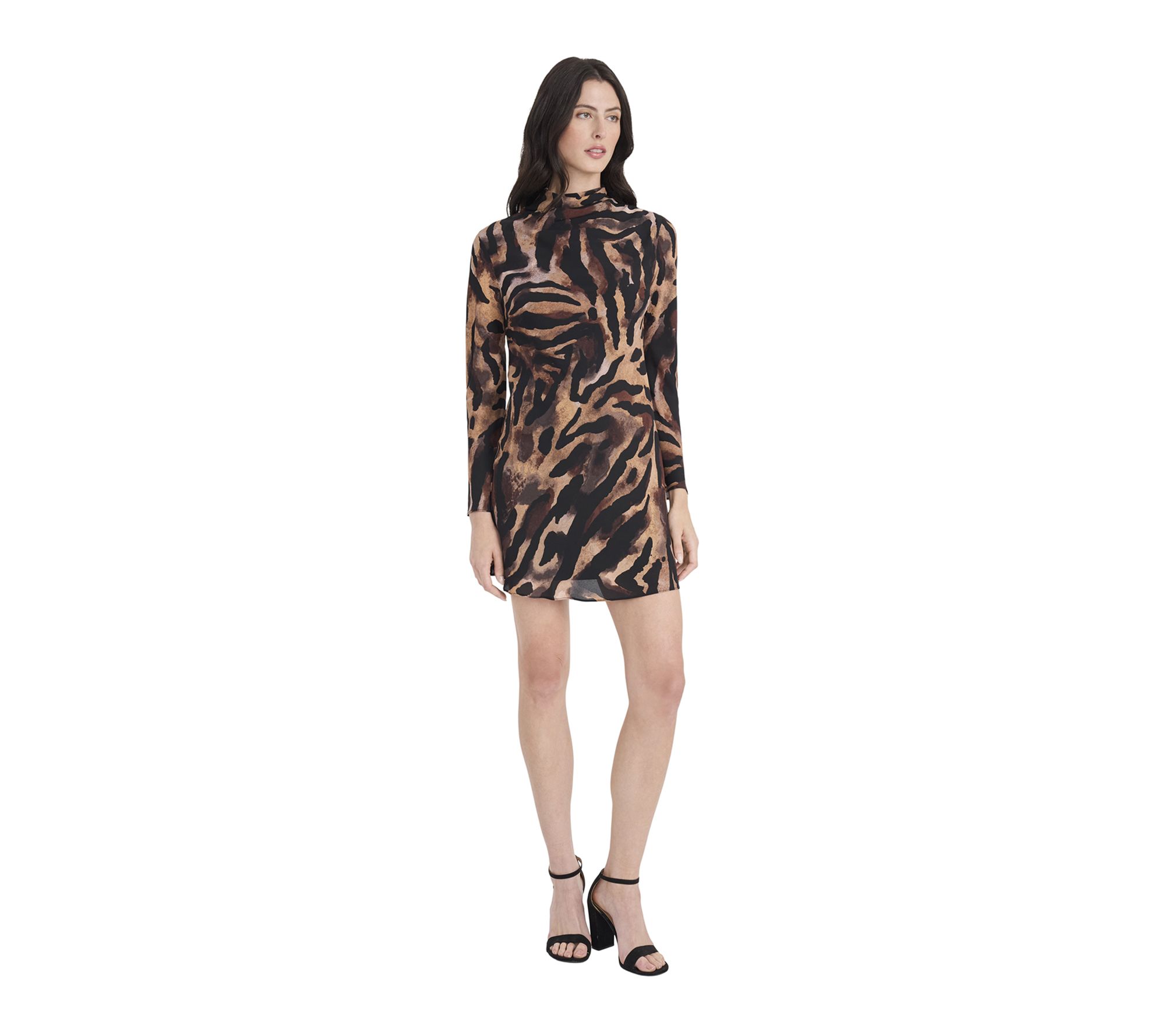 Donna Morgan Animal Print Long Sleeve Mini Dress