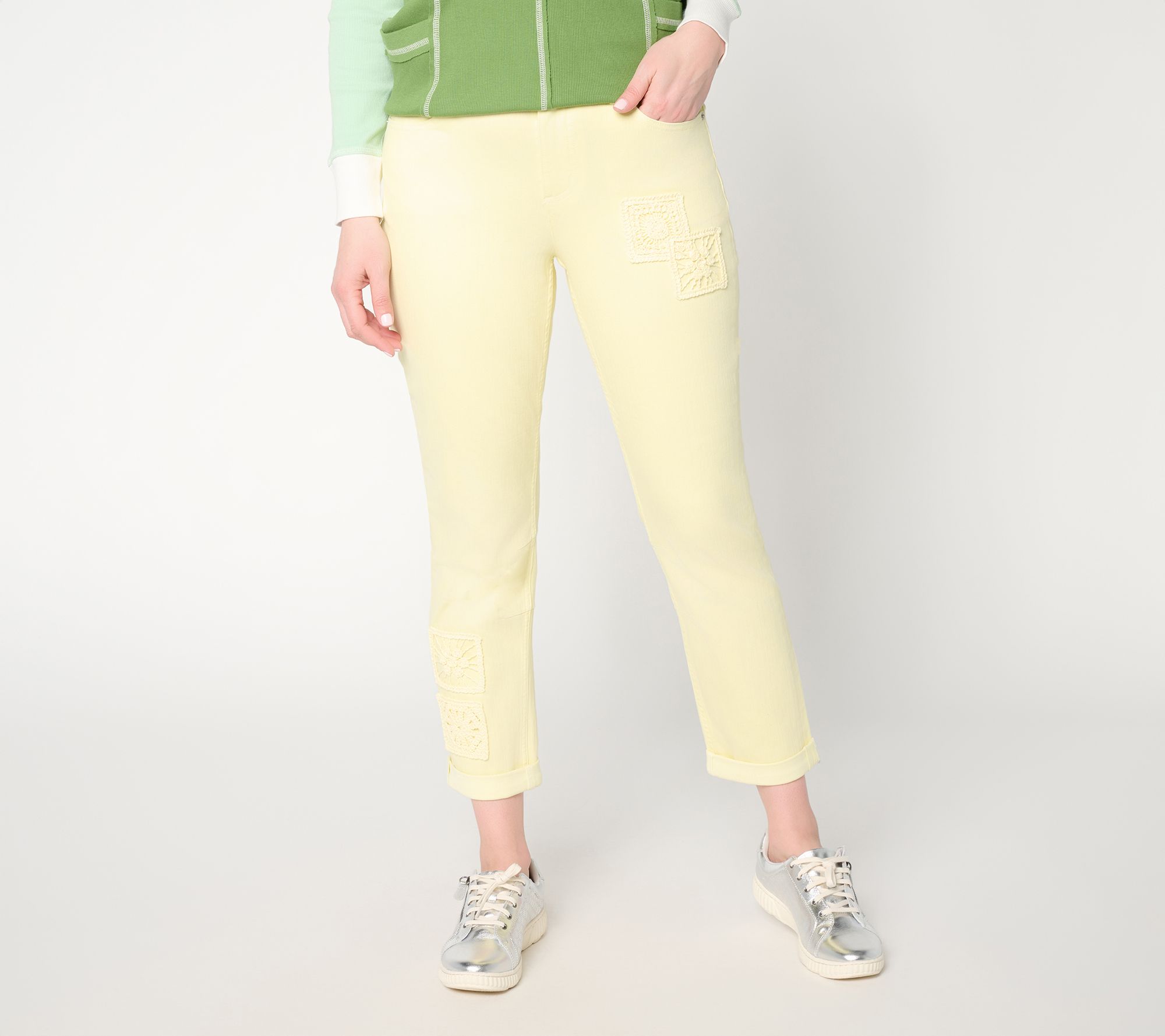 LOGO by Lori Goldstein Petite Color Tapered Leg Ankle Jeans