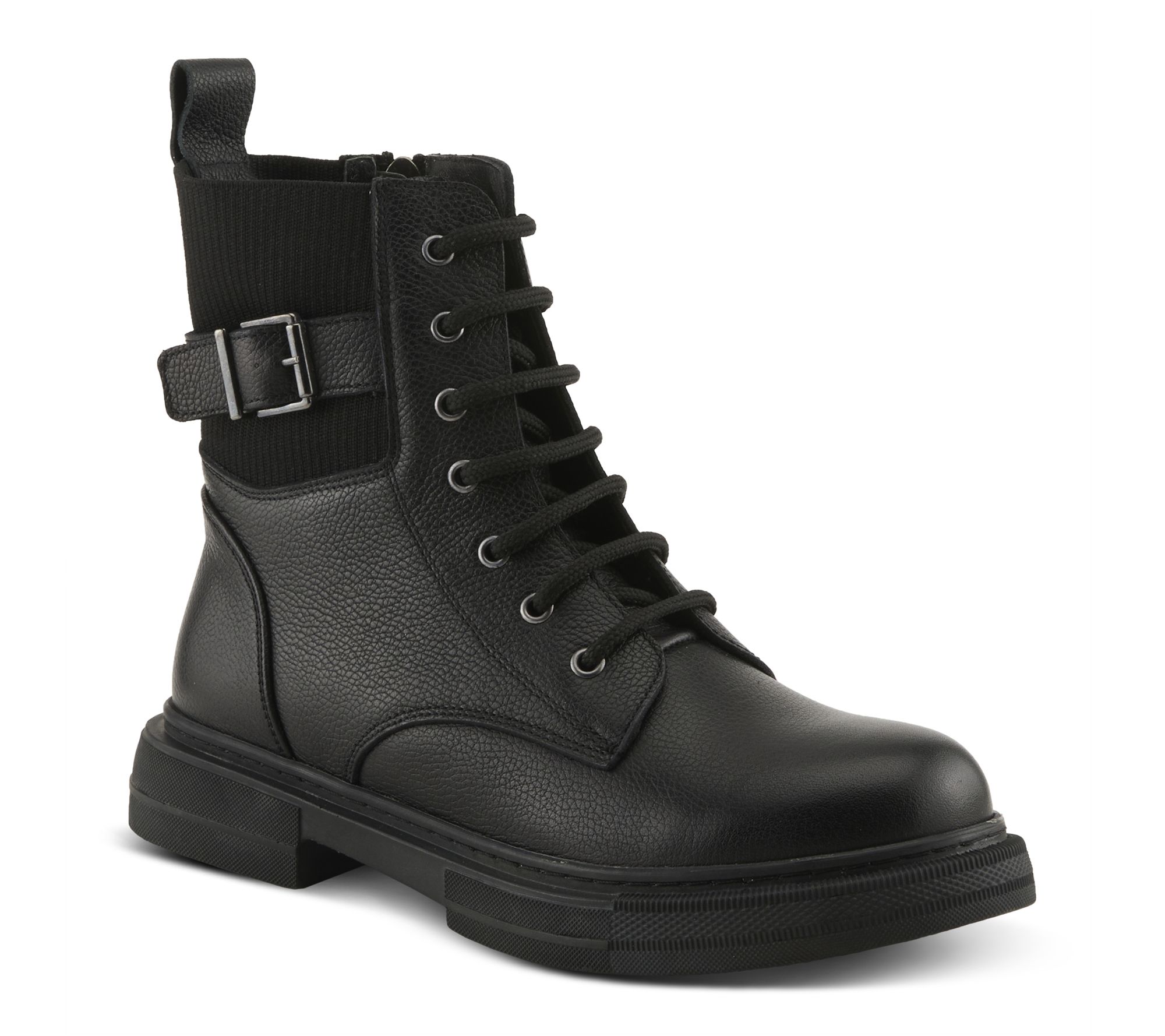 Spring Step Leather Combo Boots - Urbanattire