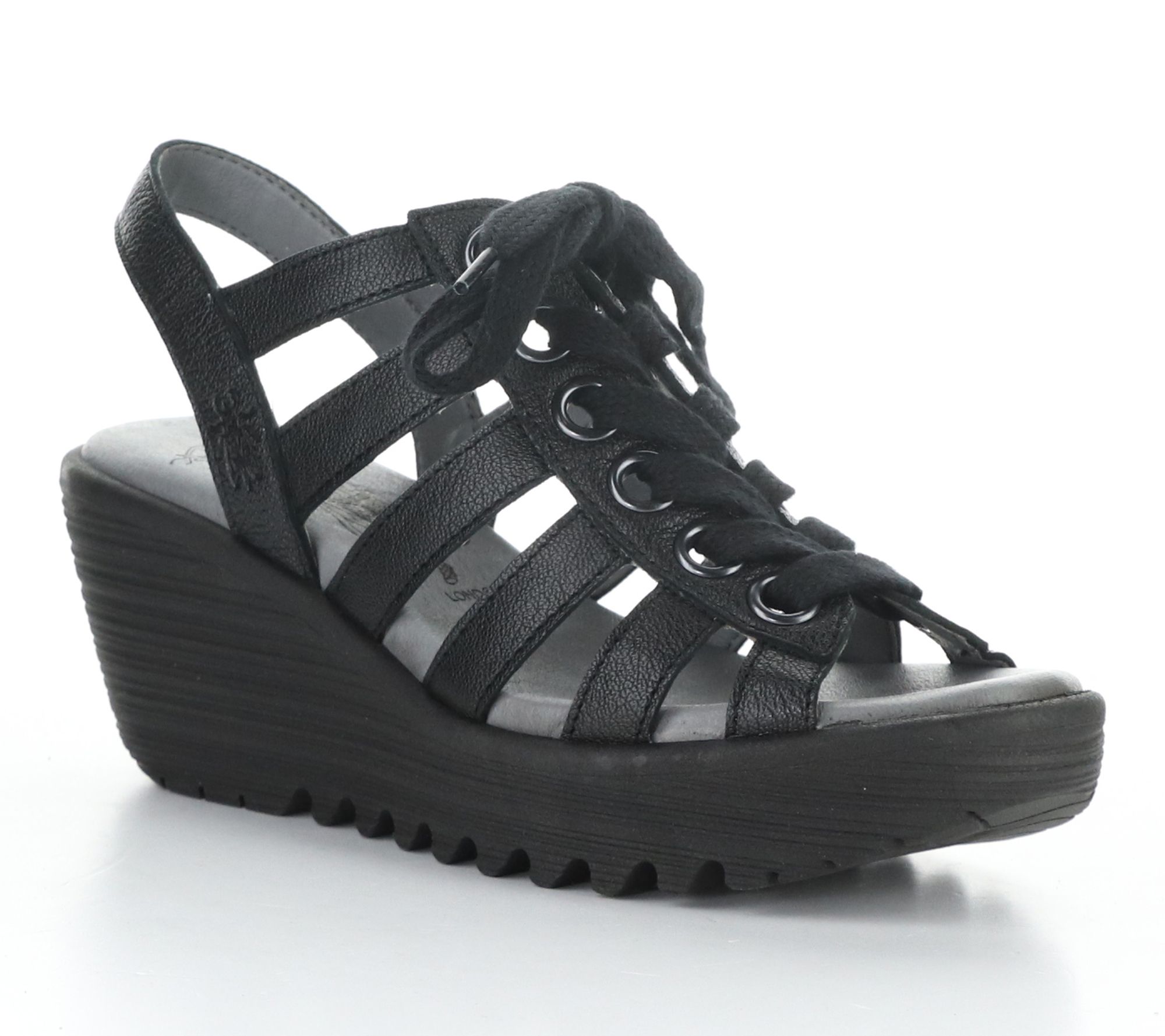 Fly London Mousse Lace Up Leather Sandals - Litu469Fly