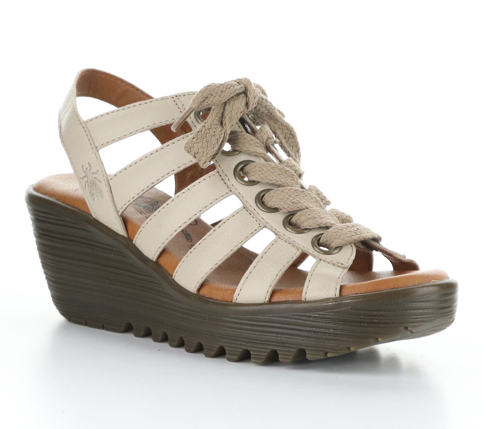 Fly London Mousse Lace Up Leather Sandals - Litu469Fly