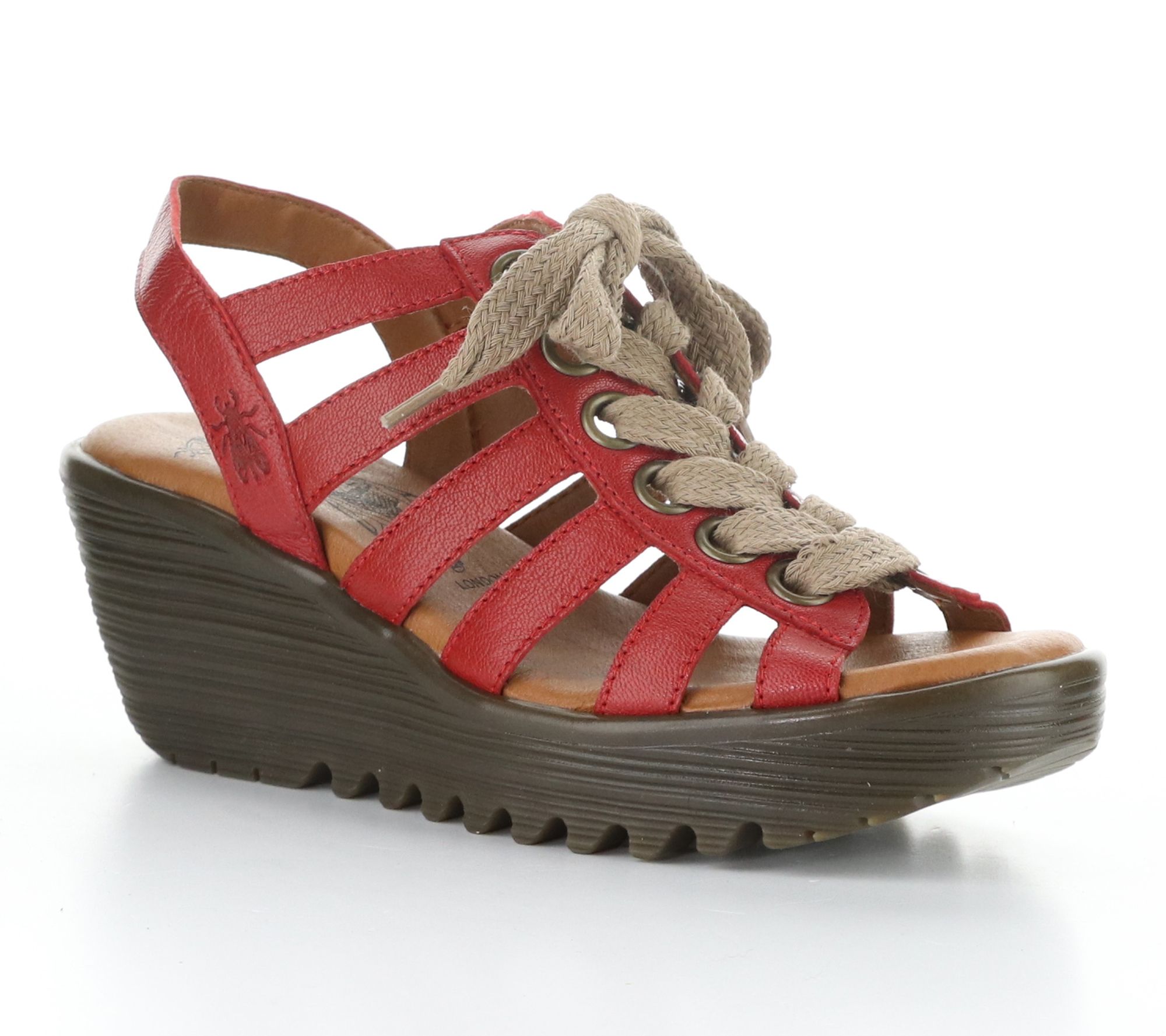 Fly London Mousse Lace Up Leather Sandals - Litu469Fly