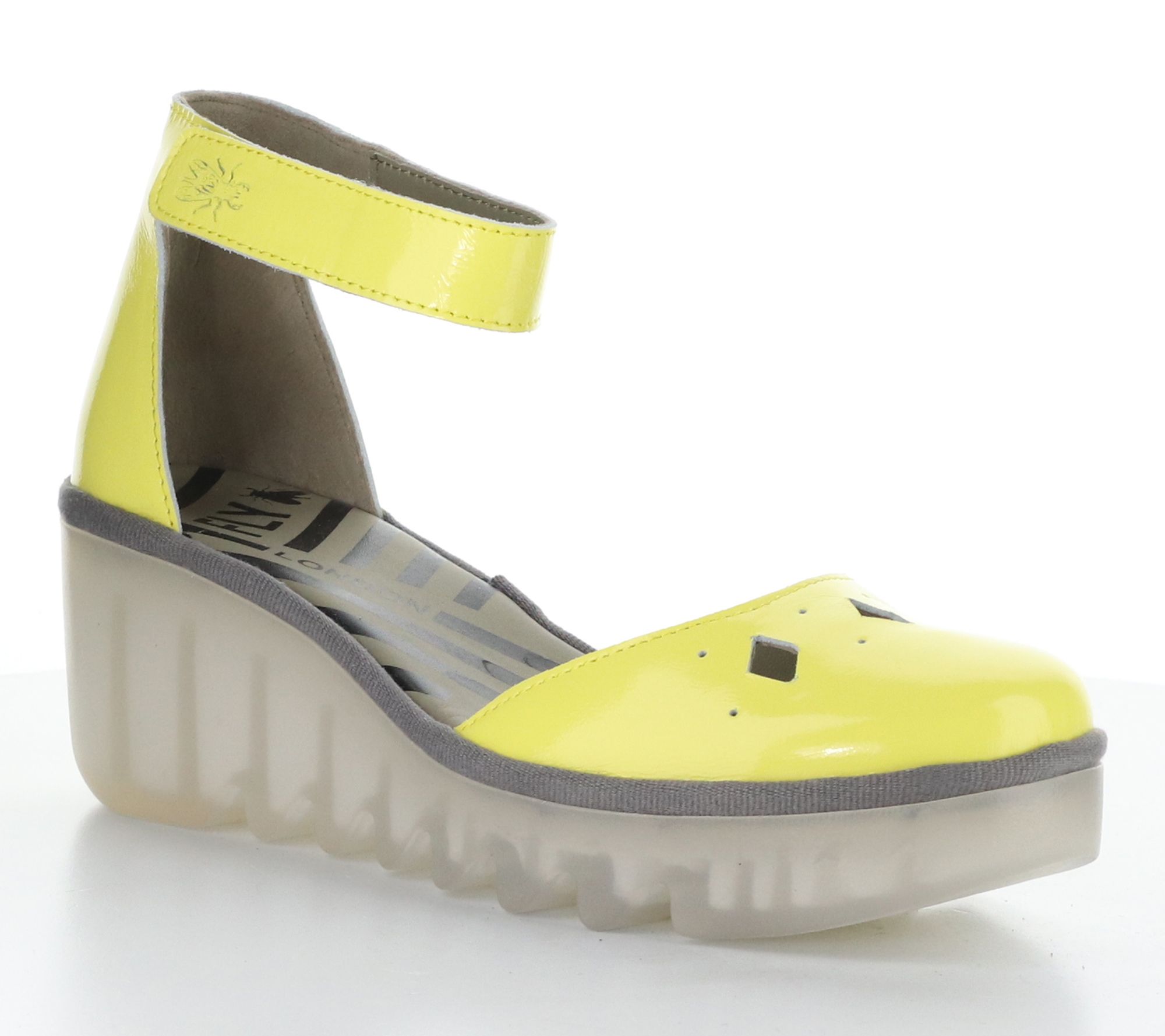 Fly London Nappalak Patent Leather Wedge Sandals