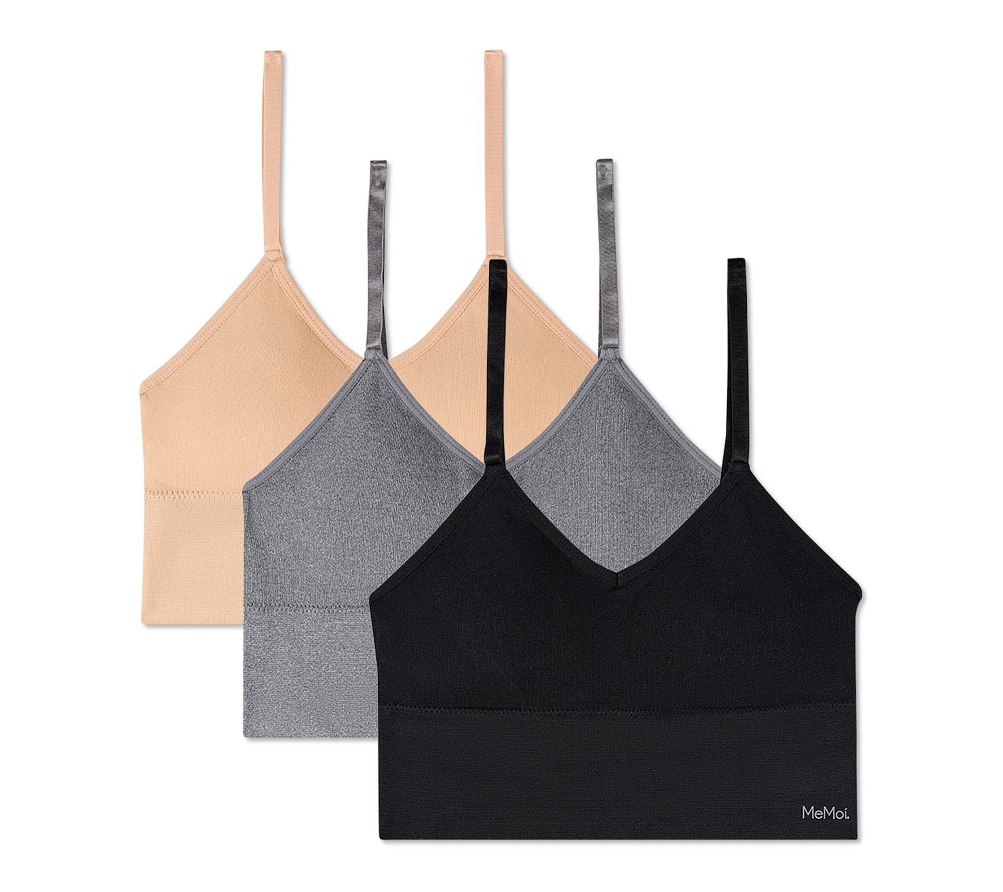 Memoi Women's Set of 3 Seamless Tag-Free PaddedPullover Bras