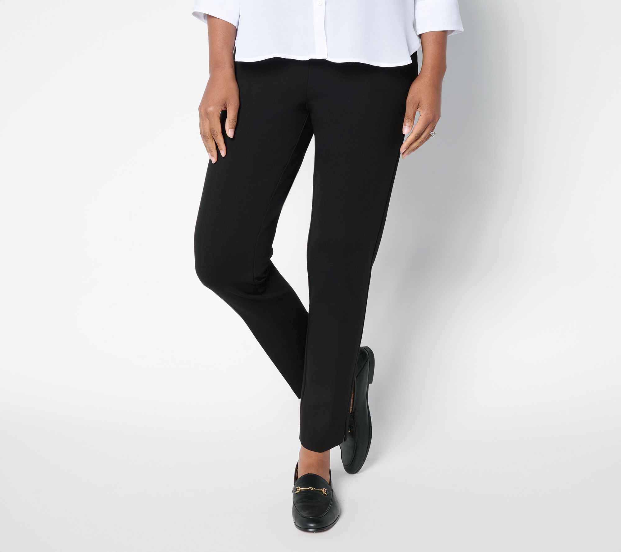 "As Is" Susan Graver Every Day Reg Smart Ponte 350 Slim Ankle Pants