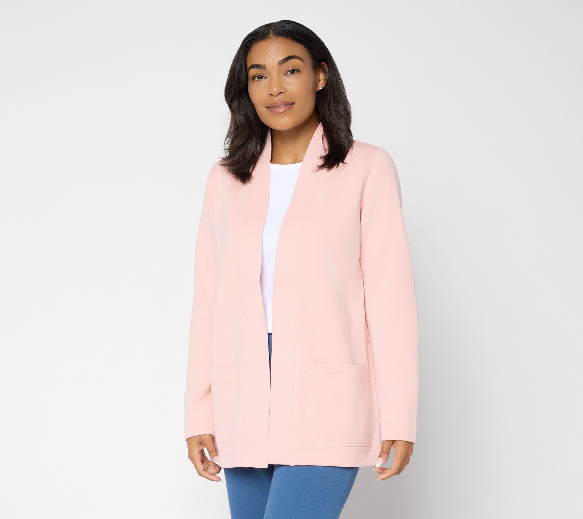 "As Is" Susan Graver CloudSoft Fleecce Pet Open Cardigan