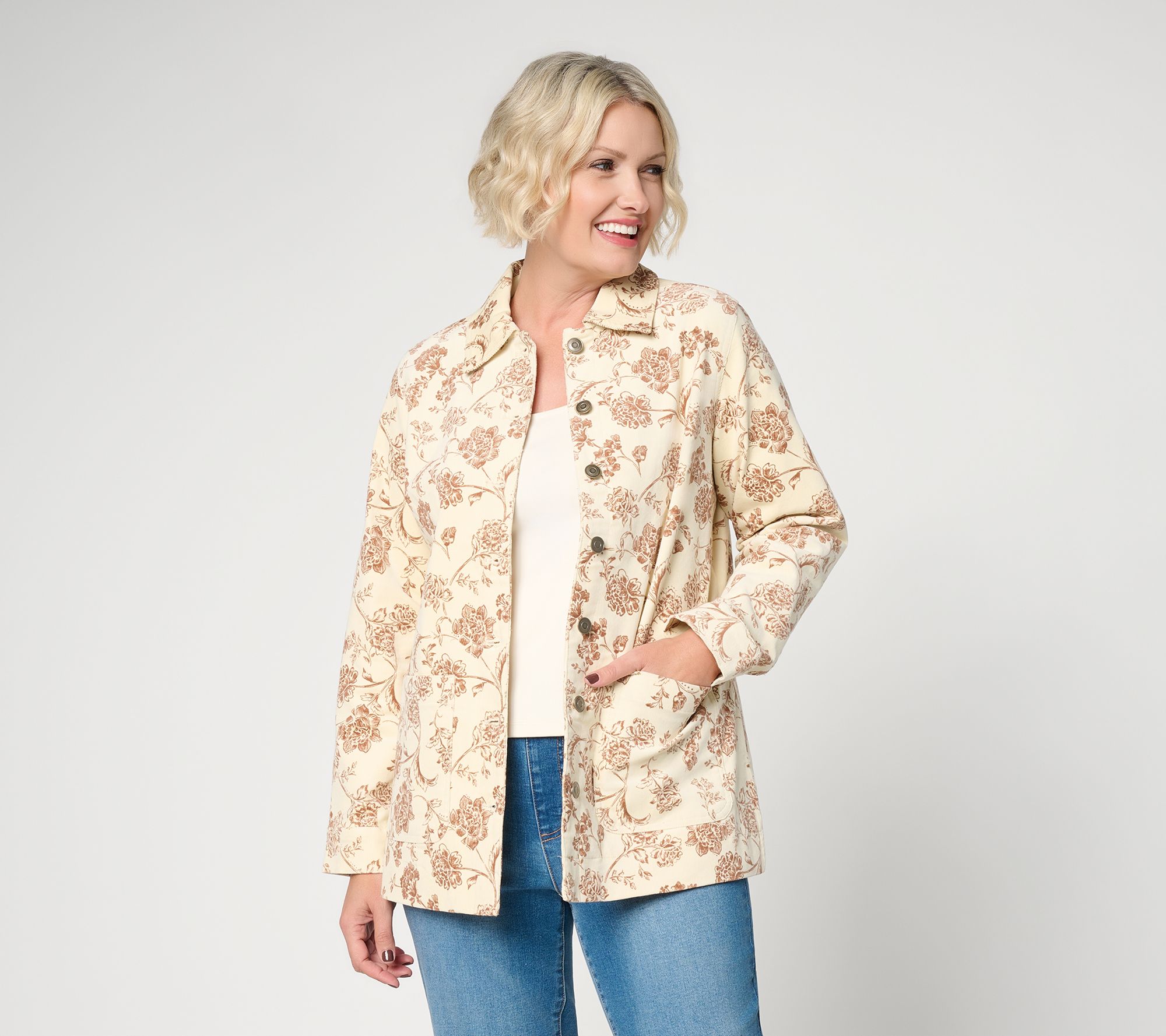  Ree by The Pioneer Woman Corduroy Button Front Chore Jacket