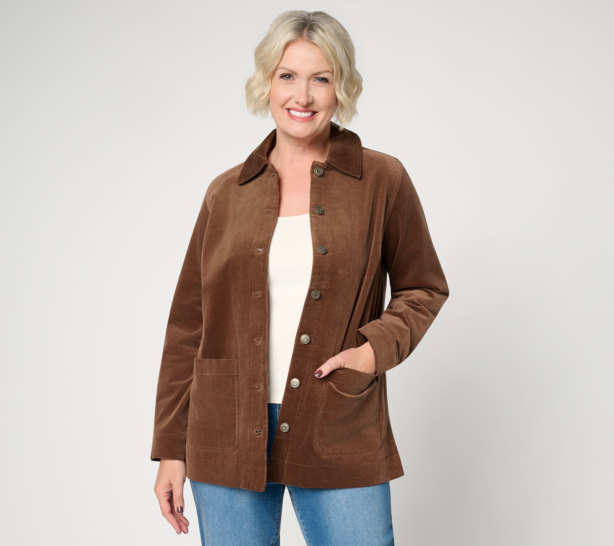 Ree by The Pioneer Woman Corduroy Button Front Chore Jacket