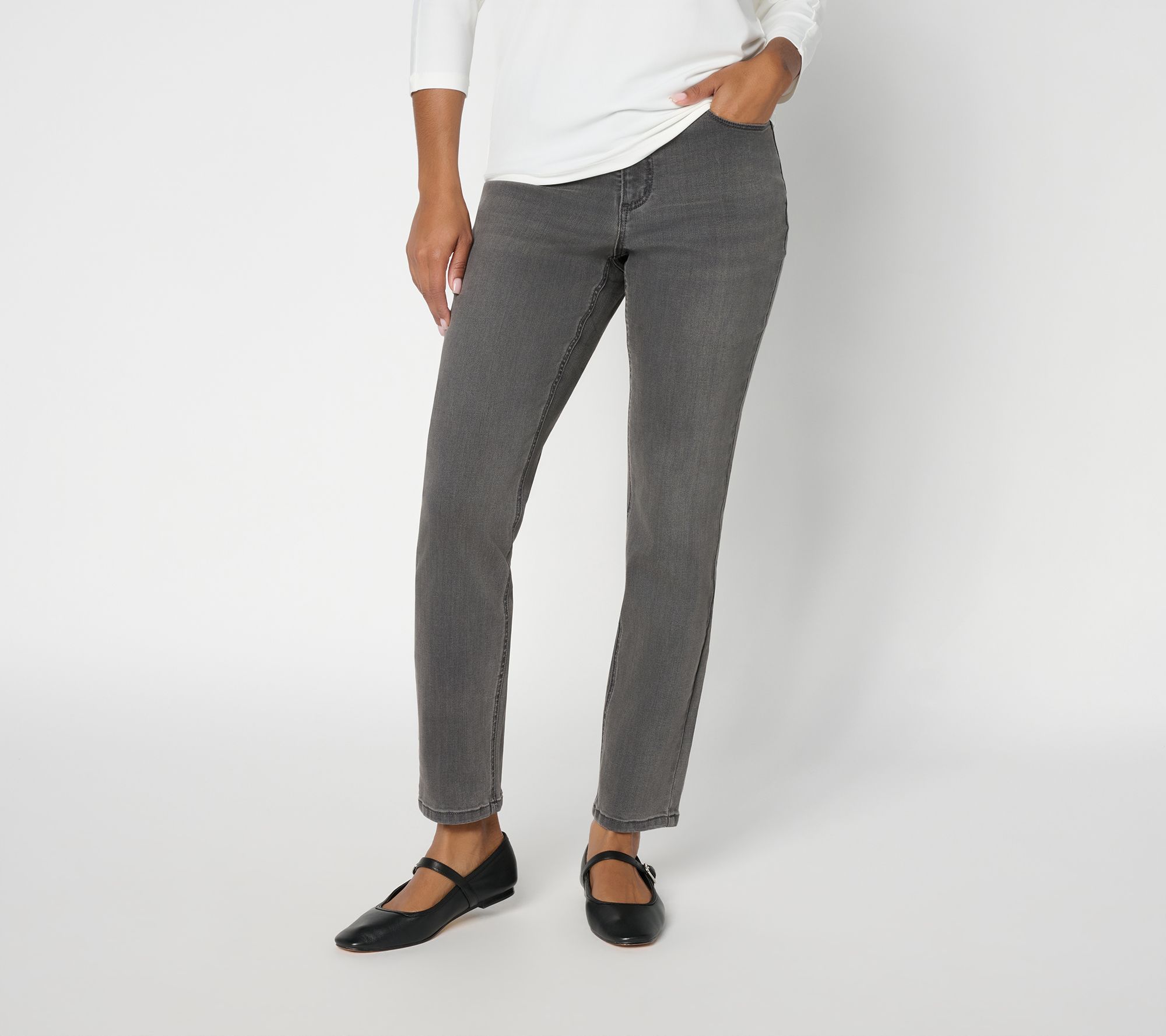  Susan Graver Petite Soft stretch Full Length Slim Leg Pant