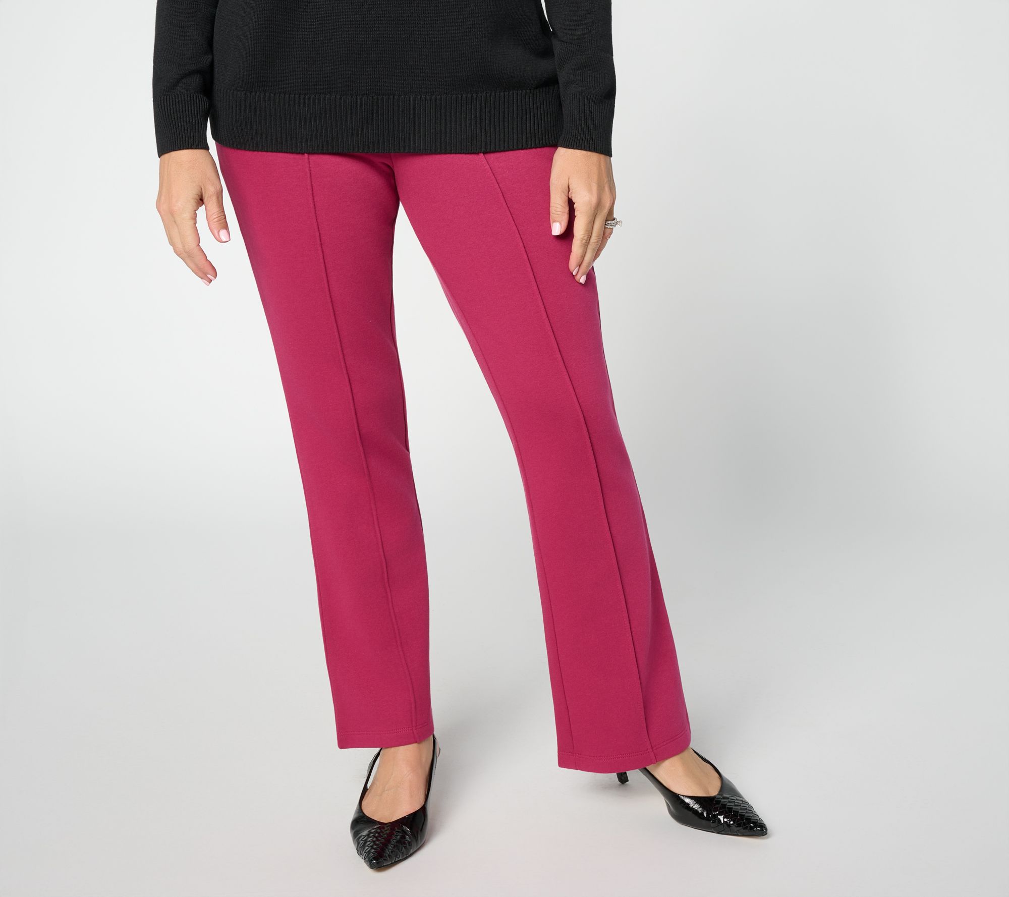  Susan Graver Petite Boot Cloud Soft Fleece Bootcut Pant