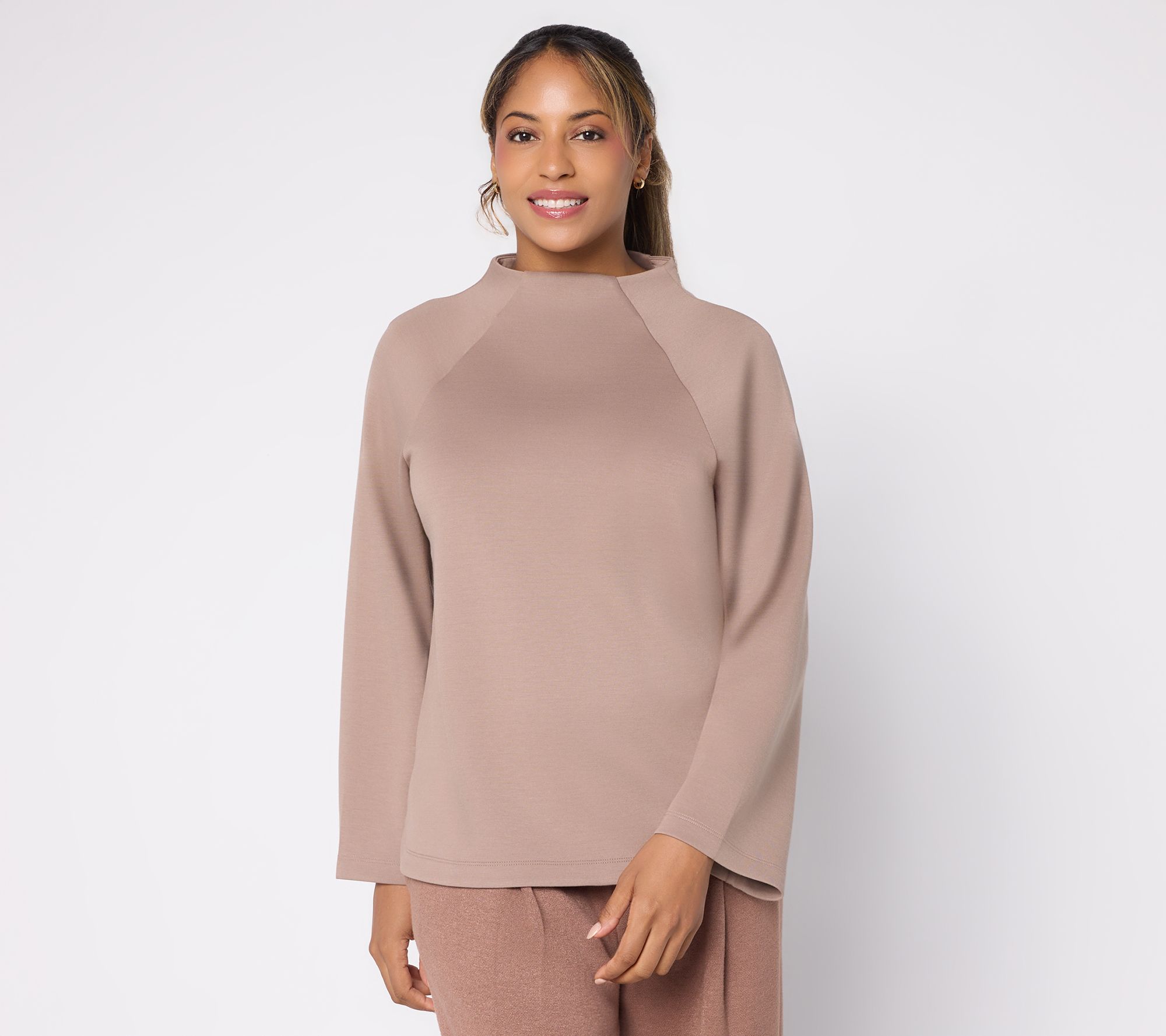 Martha Stewart Signature Comfort Stretch Funnel Neck Top