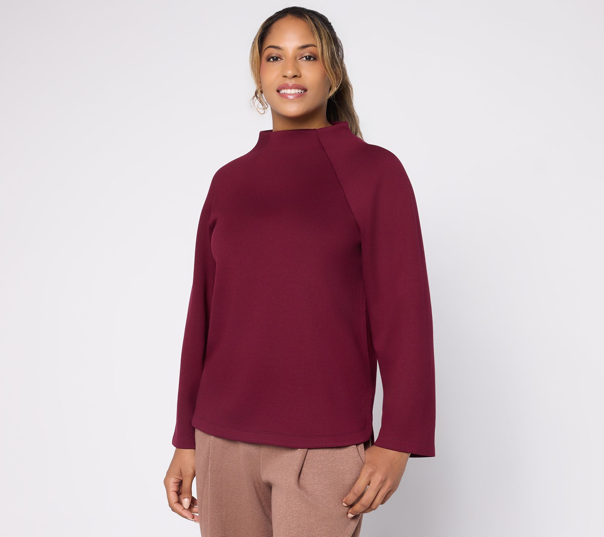 Martha Stewart Signature Comfort Stretch Funnel Neck Top