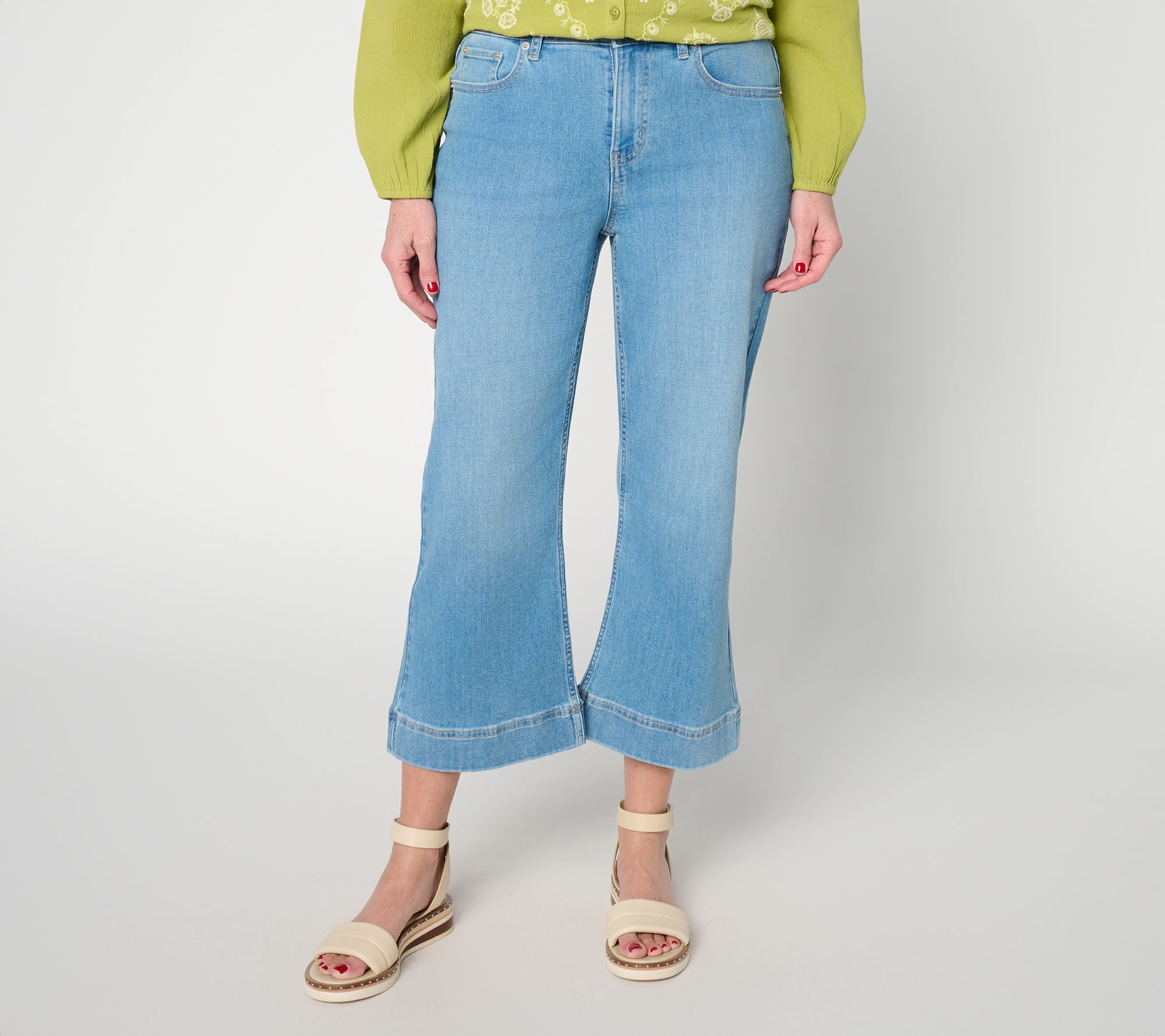 "As Is" LOGO by Lori Goldstein Pet Indigo Kick Flare Jeans