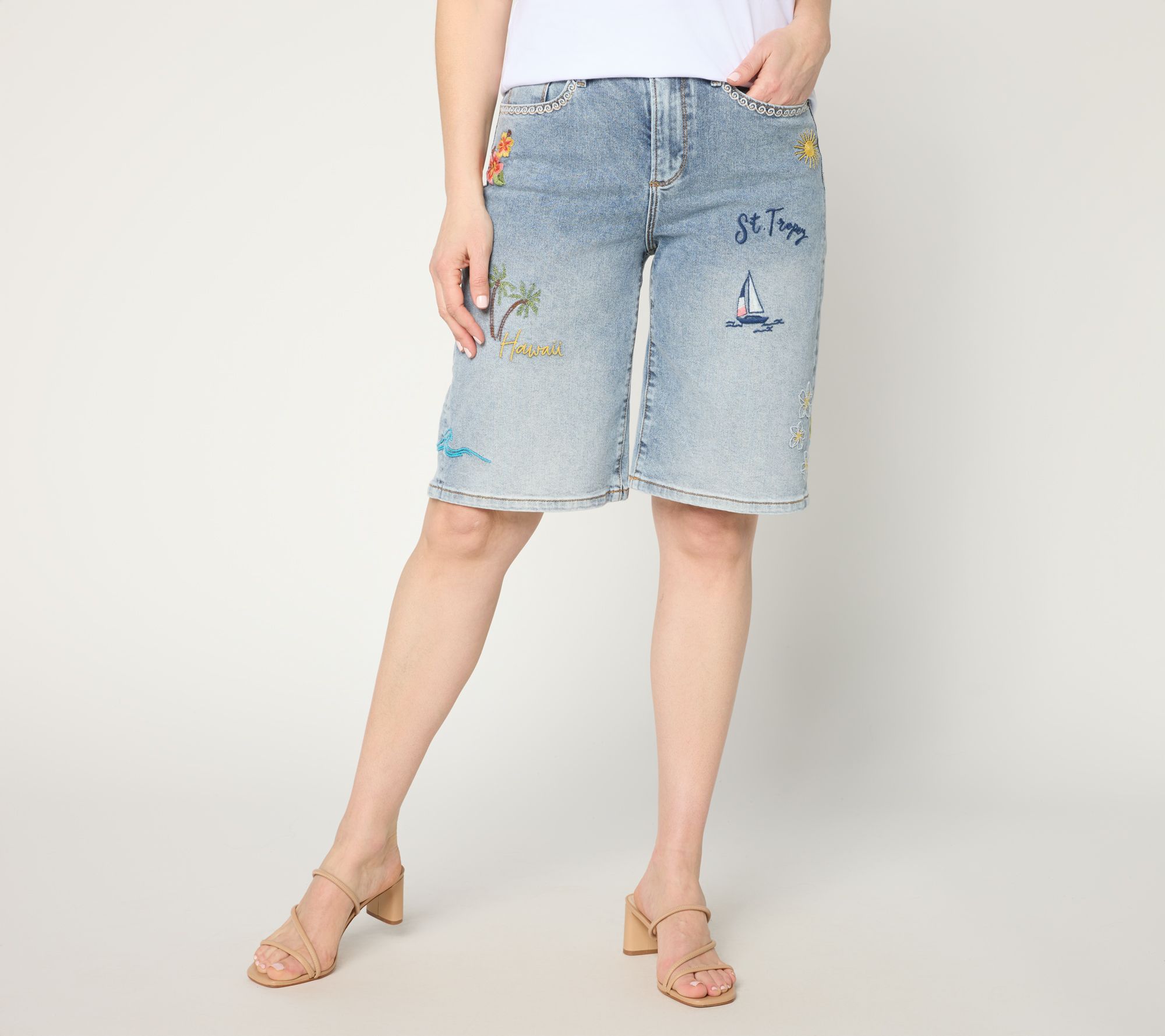 "As Is" Driftwood Jeans 12" Inseam Heather Shorts - Destination