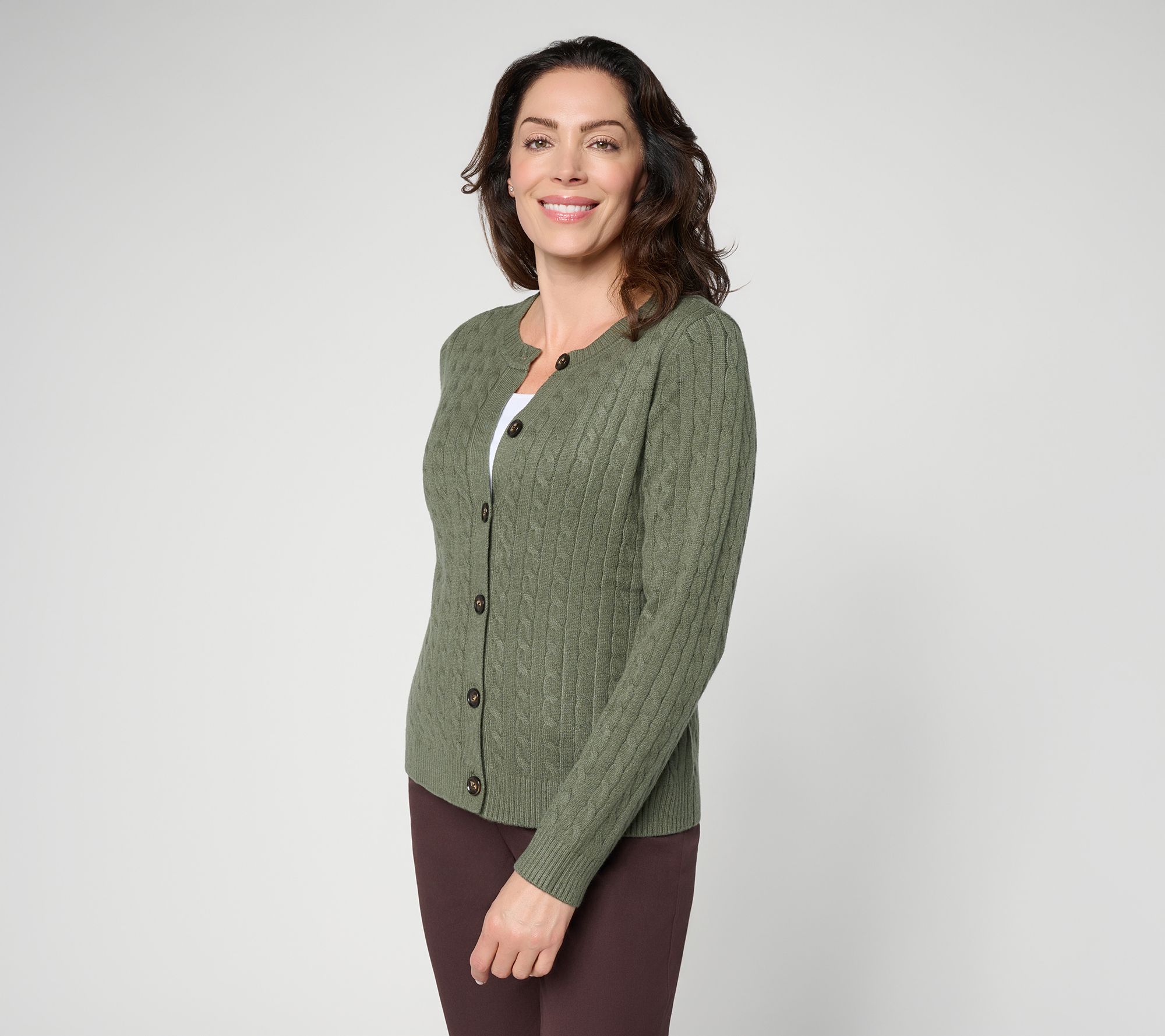 Denim & Co. Essentials Cable Knit Sweater Cardigan