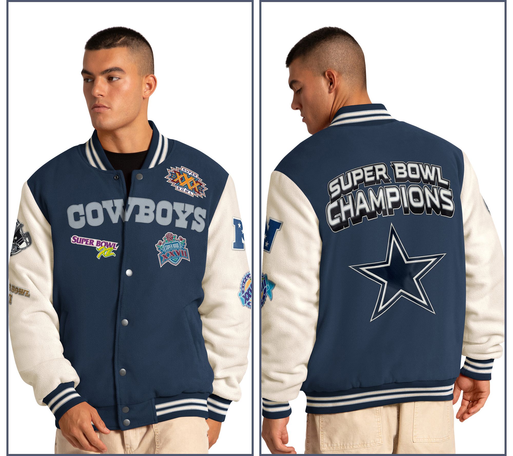 NFL Officially Licensed Dallas Men's PL Varsity Jacket