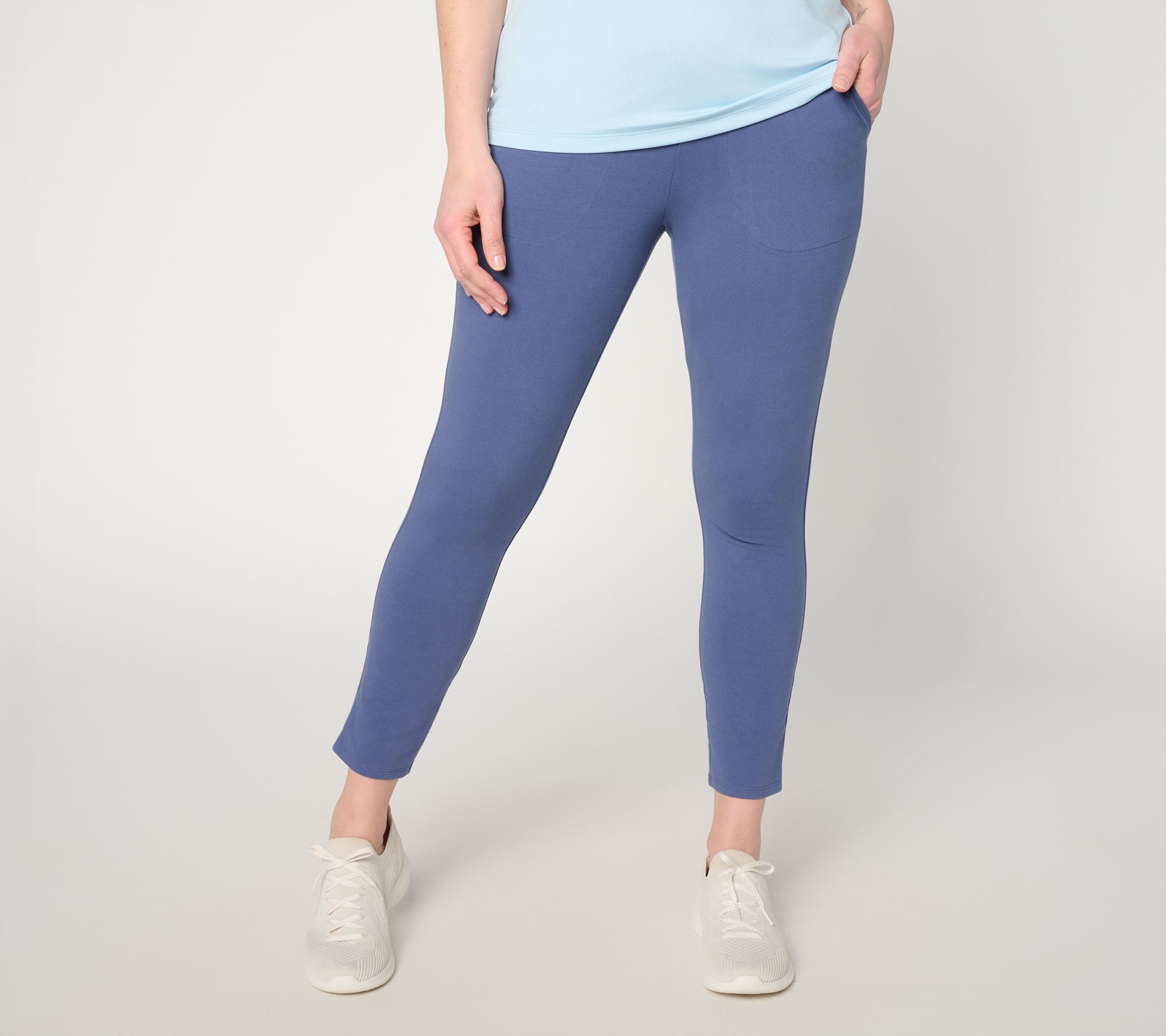"As Is" Denim & Co. Active Pet Duo Stretch Slim Leg Crop Pants