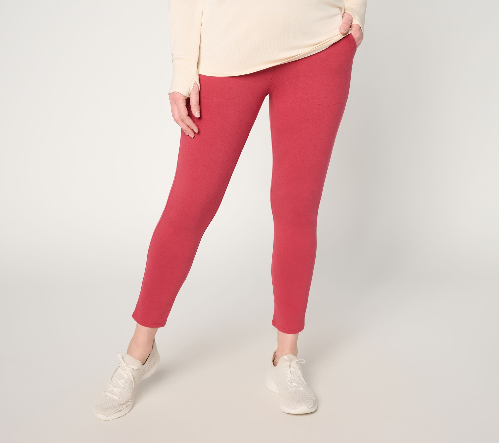 "As Is" Denim & Co. Active Pet Duo Stretch Slim Leg Crop Pants