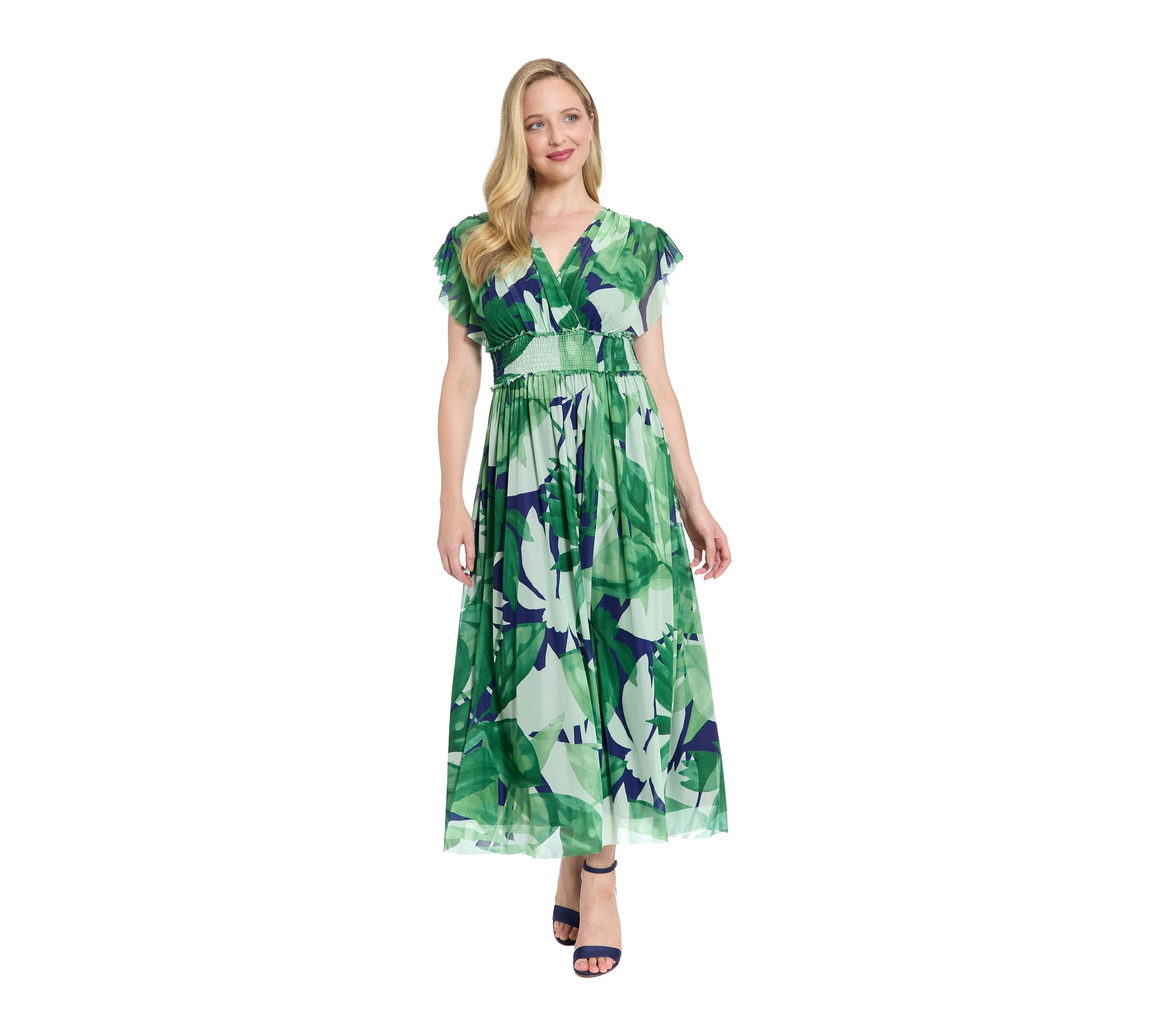 London Times Mock Neck Tiered Mini Halter Dress